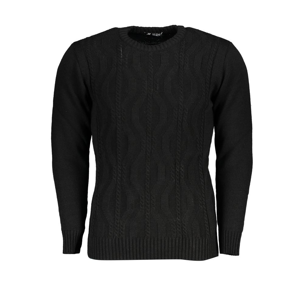 Shop U.s. Grand Polo U. S. Grand Polo Fabric Men's Sweater In Black