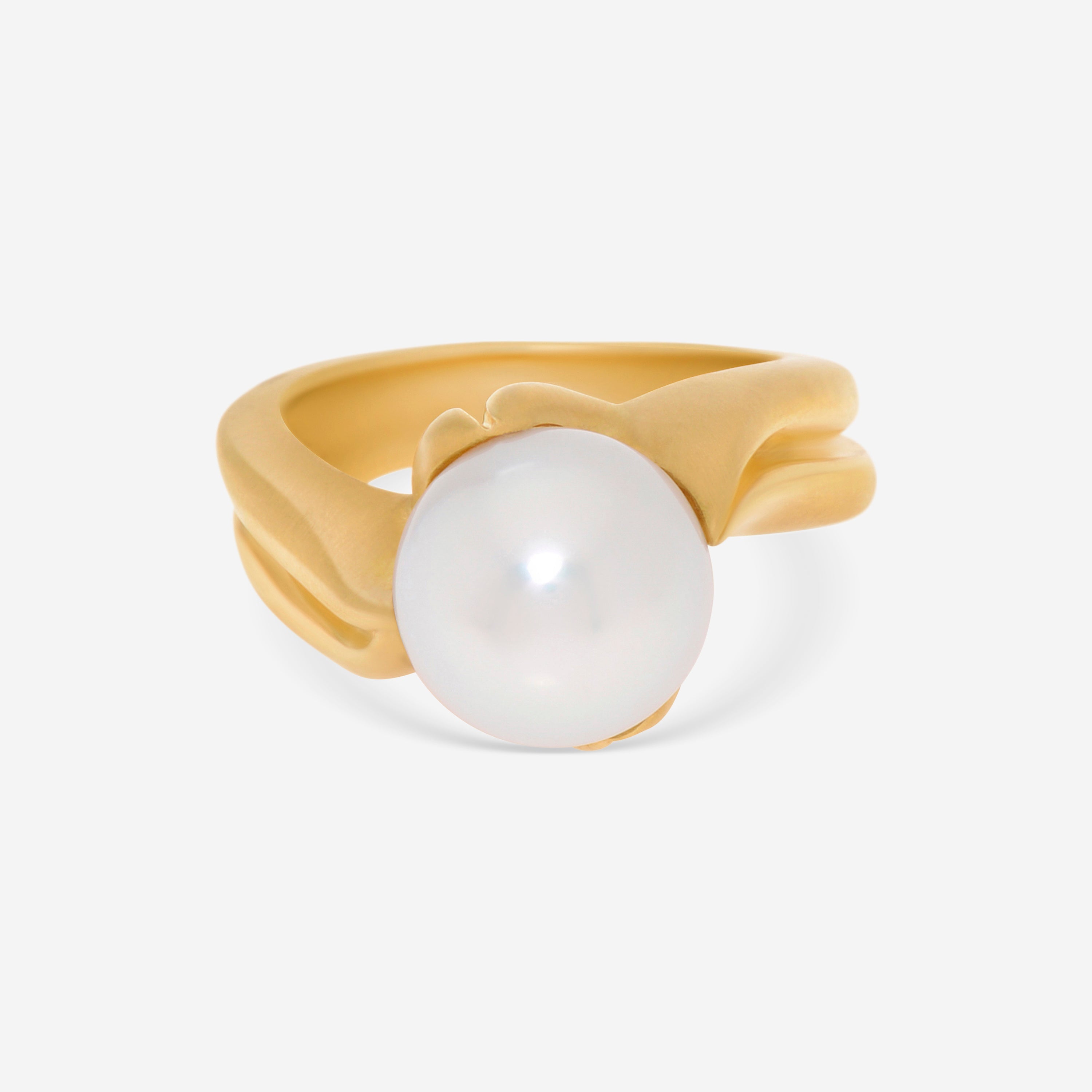 Shop Assael Angela Cummings 18k Yellow Gold, South Sea Pearl Statement Ring Sz. 6 Acr0044 In Silver