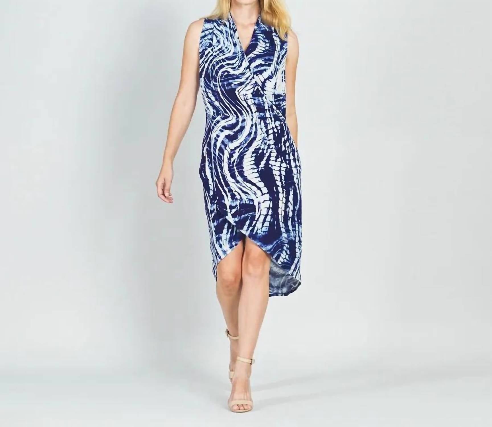 Shop Clara Sunwoo Sleeveless Dress In Navy In Blue