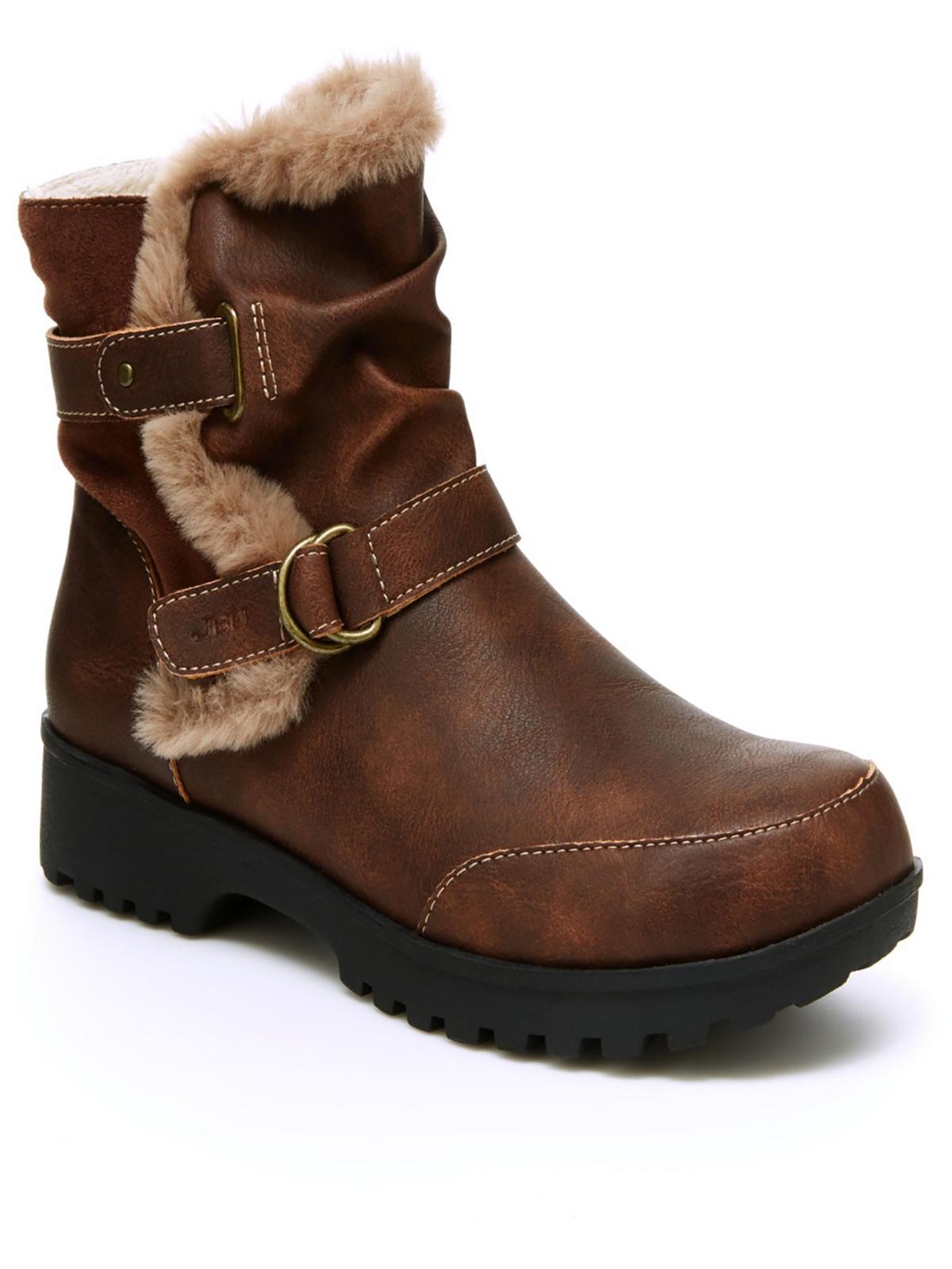 Jbu By Jambu Indiana Waterproof Womens Faux Leather Buckle Winter & Snow Boots In Brown