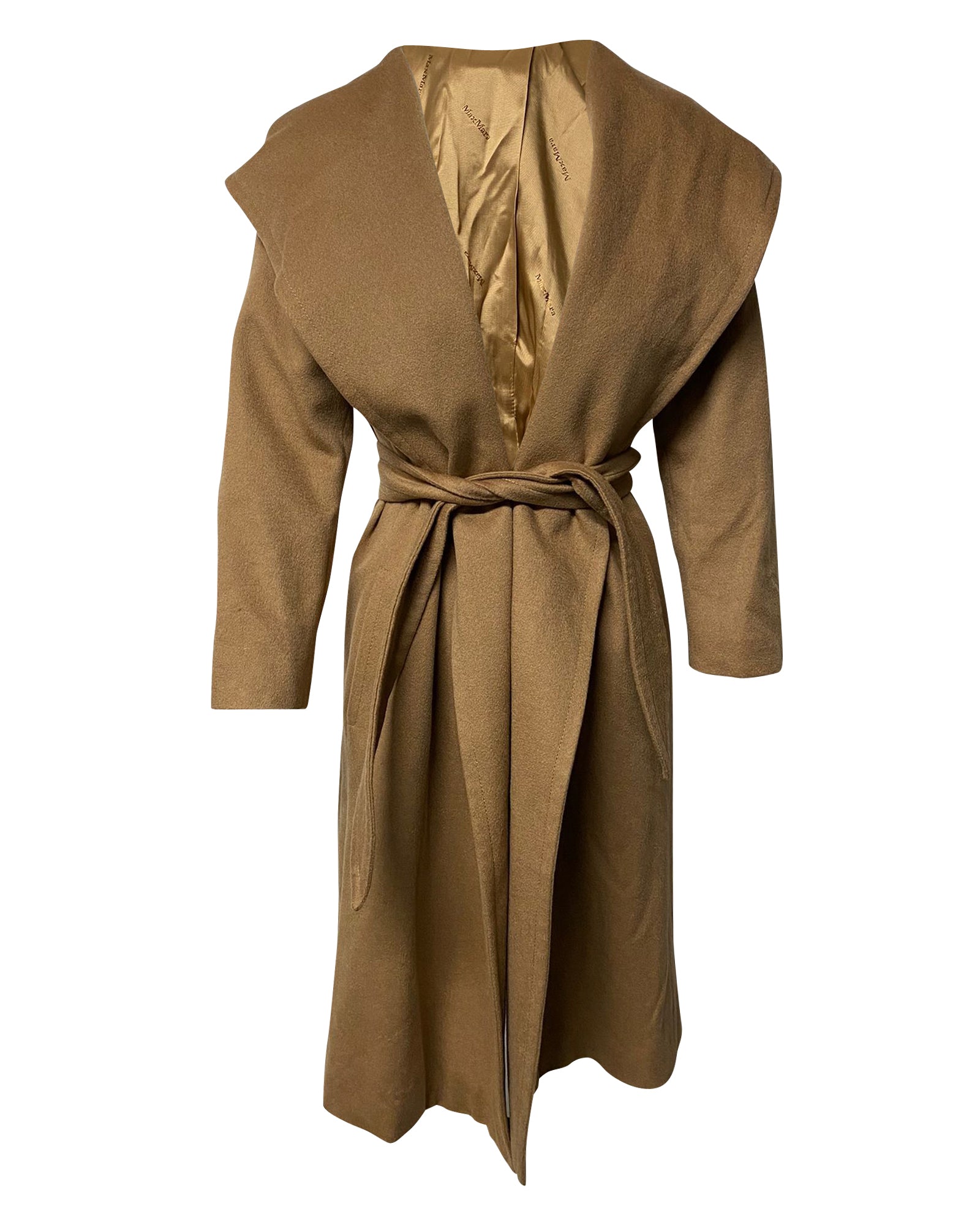 image of Max Mara Hooded Coat in Brown Cashmere