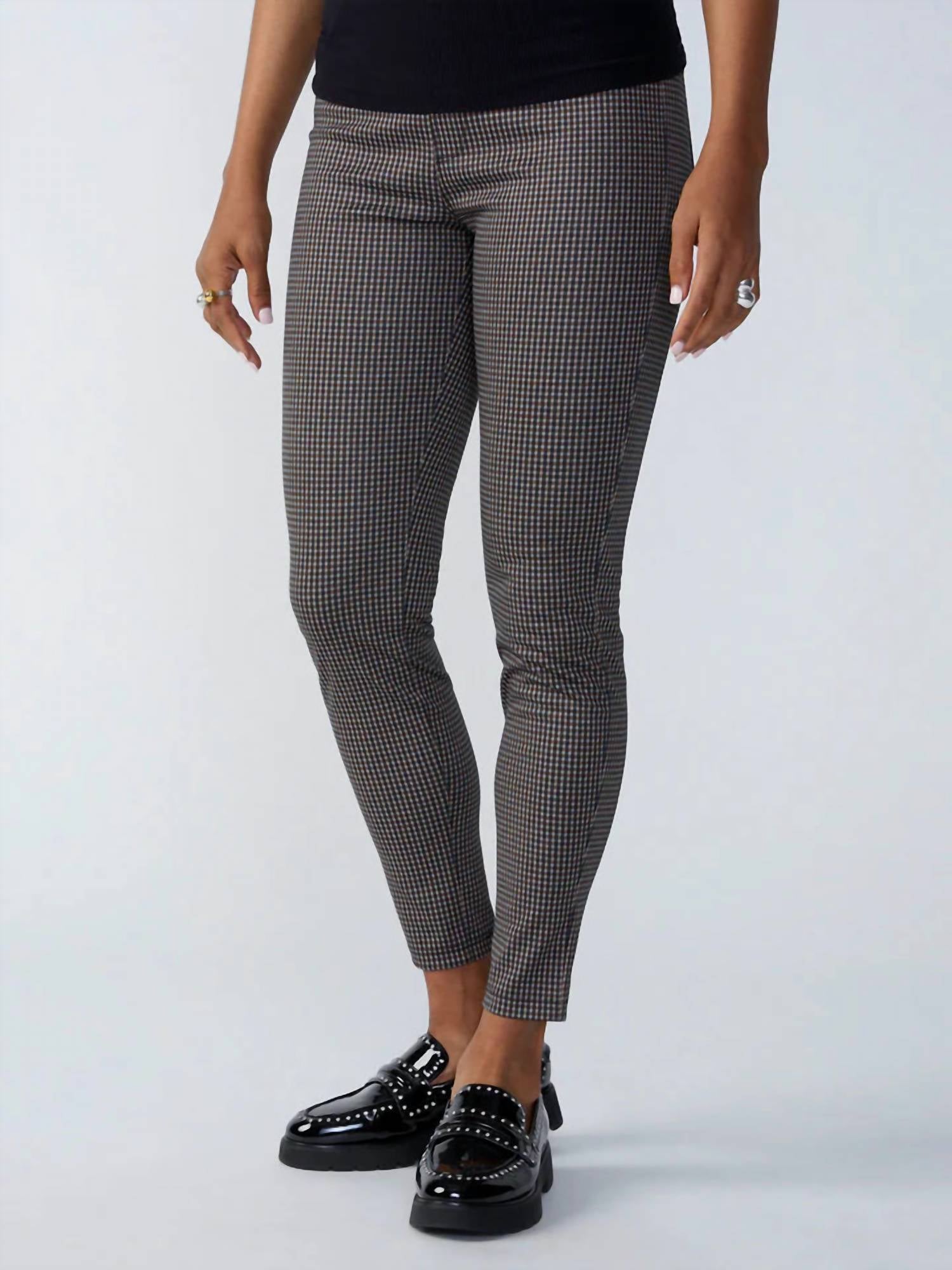 Shop Sanctuary Runway Semi High Rise Legging In Solid Gold Check In Brown