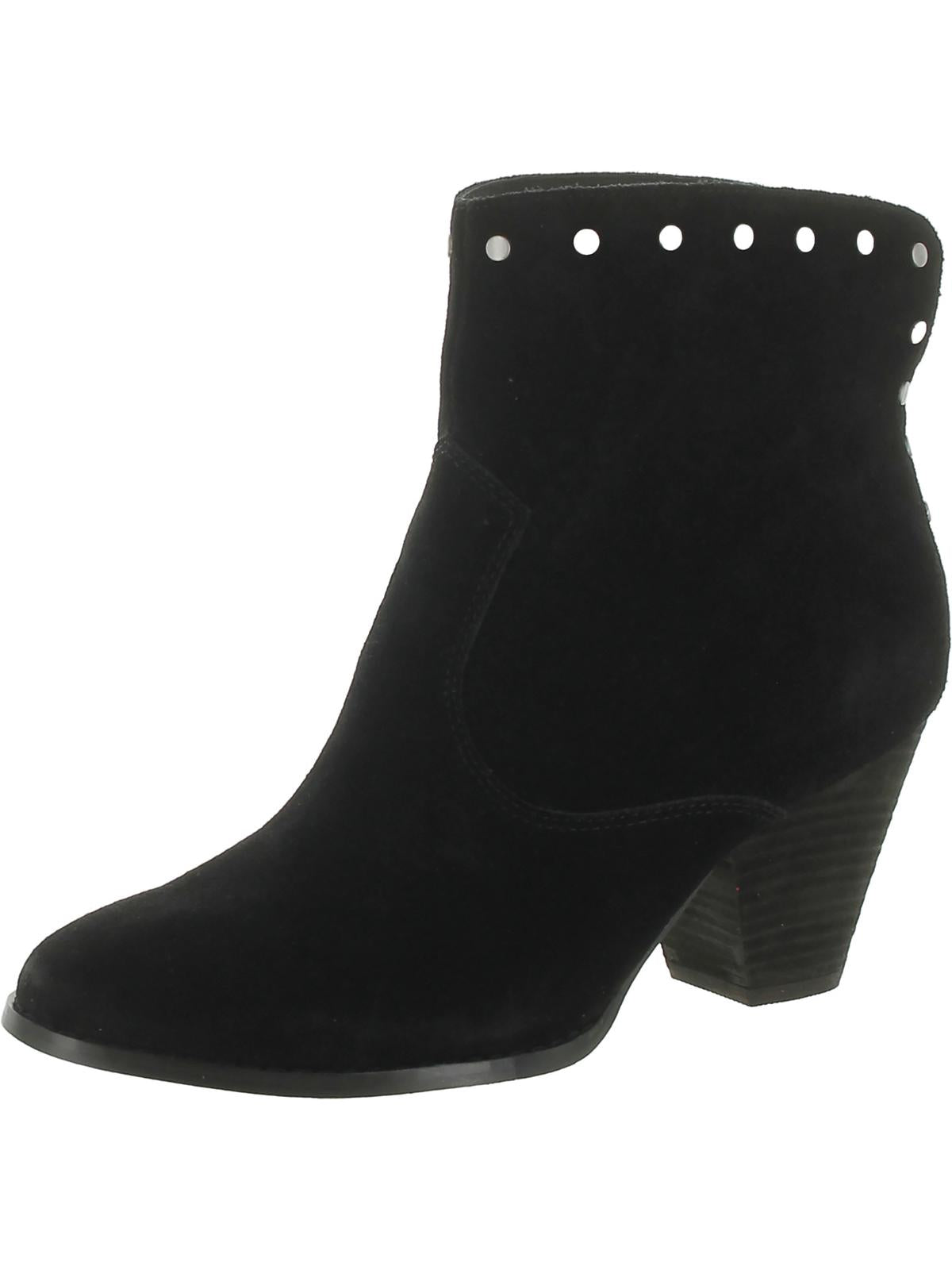 Splendid Esmae Womens Suede Studded Ankle Boots In Black