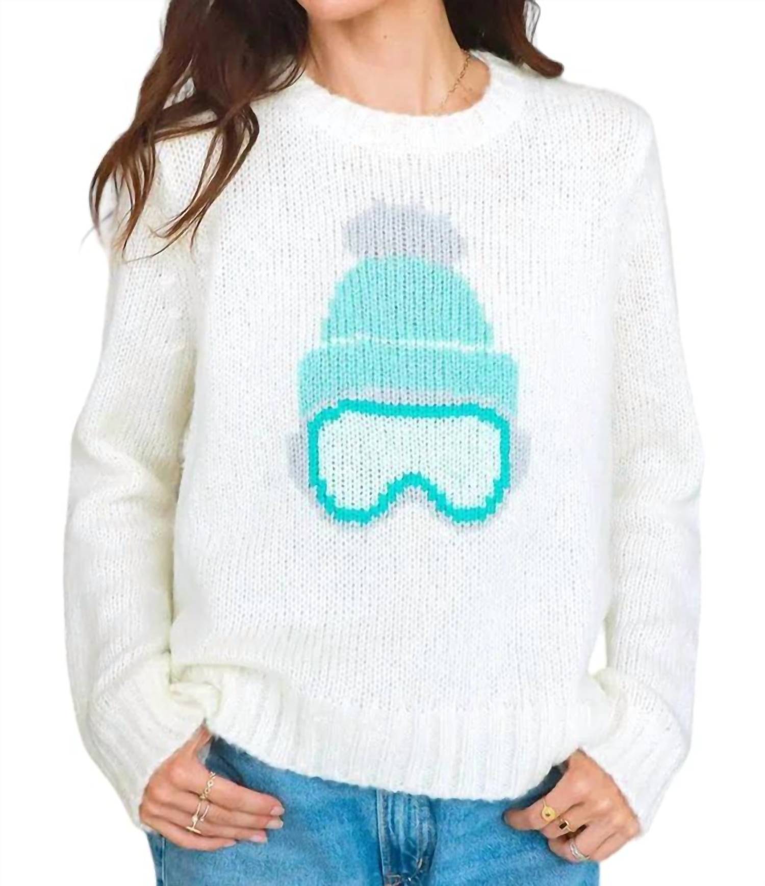 Wooden Ships Ski Babe Sweater In Pure Snow In White