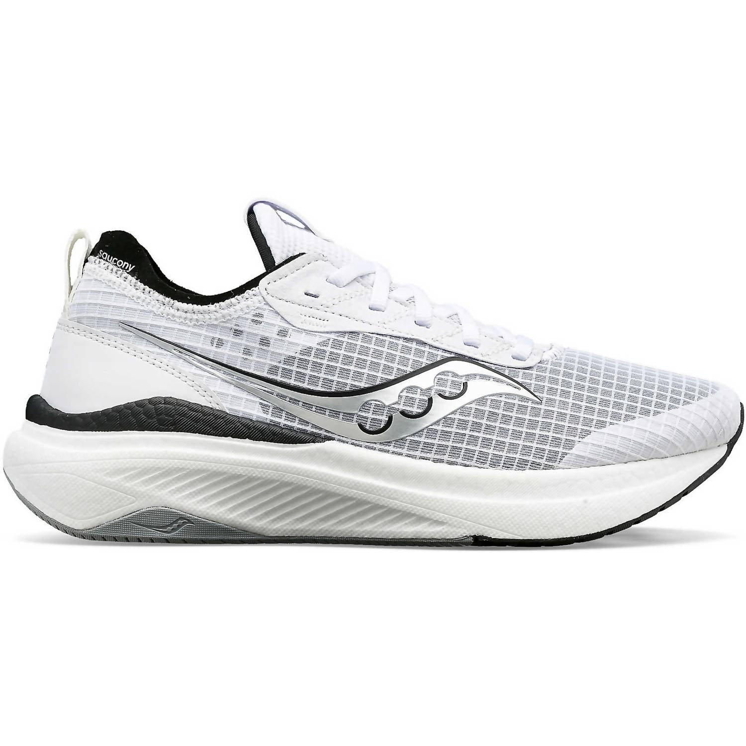 Shop Saucony Men's Freedom Crossport Running Shoes - D/medium Width In White/black In Grey