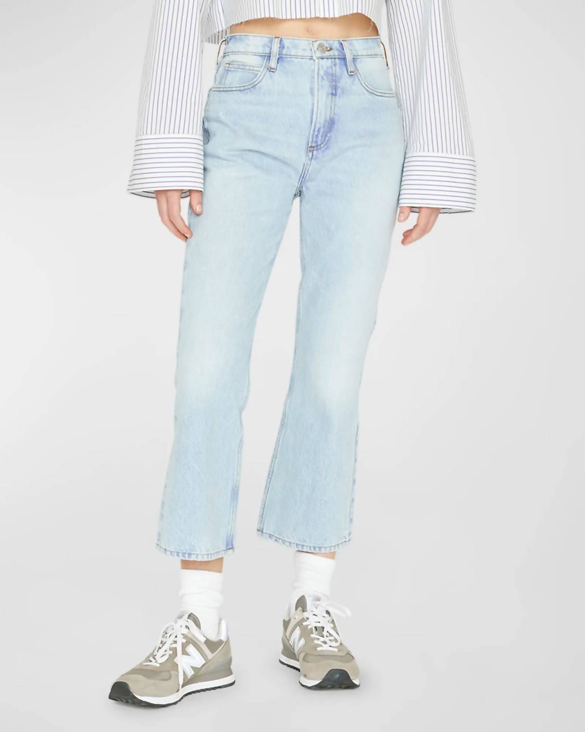 Frame High N Tight Crop Mini Bootcut Jean In Legacy In Blue