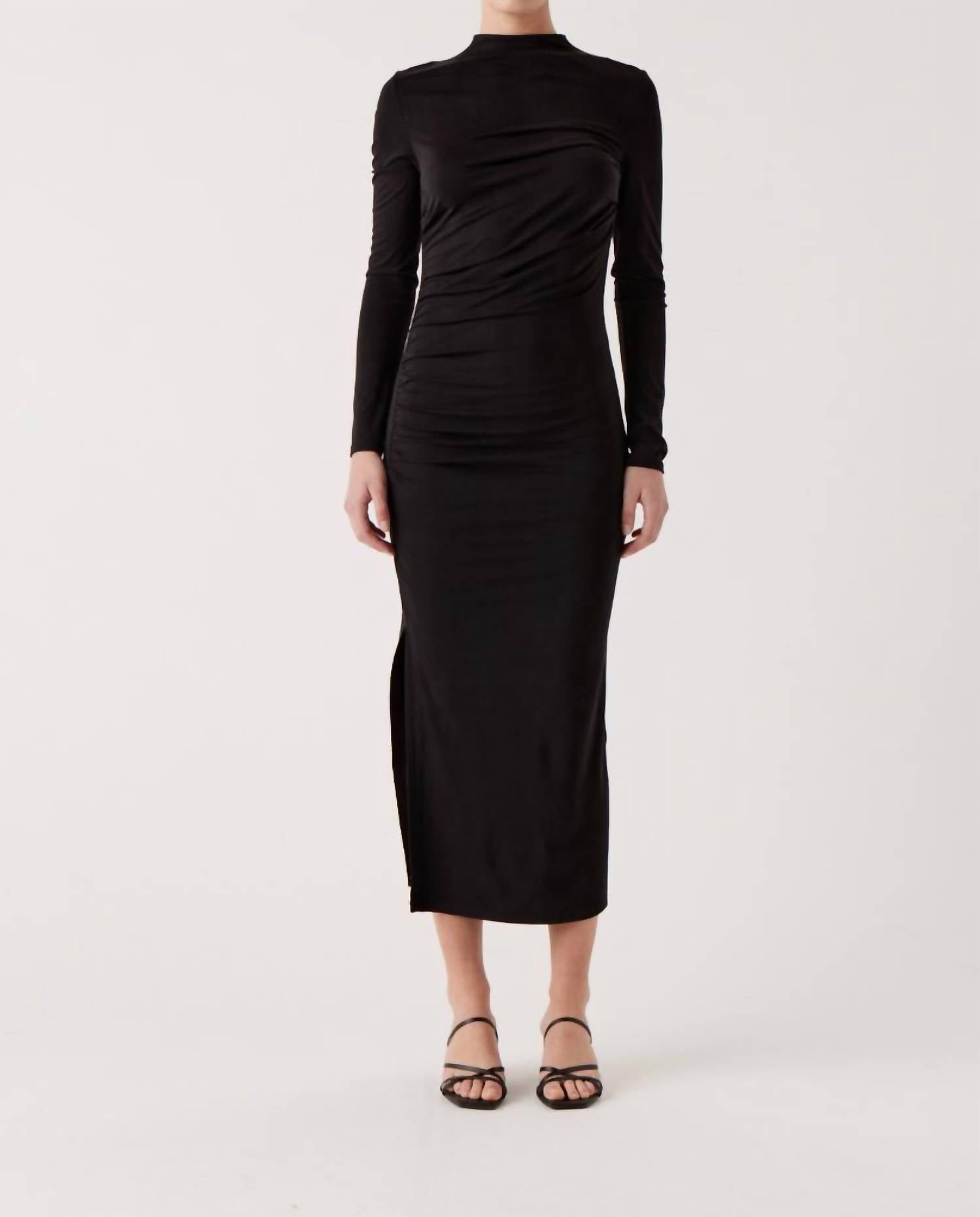 Shop Sophie Rue Talia Ruched Dress In Black