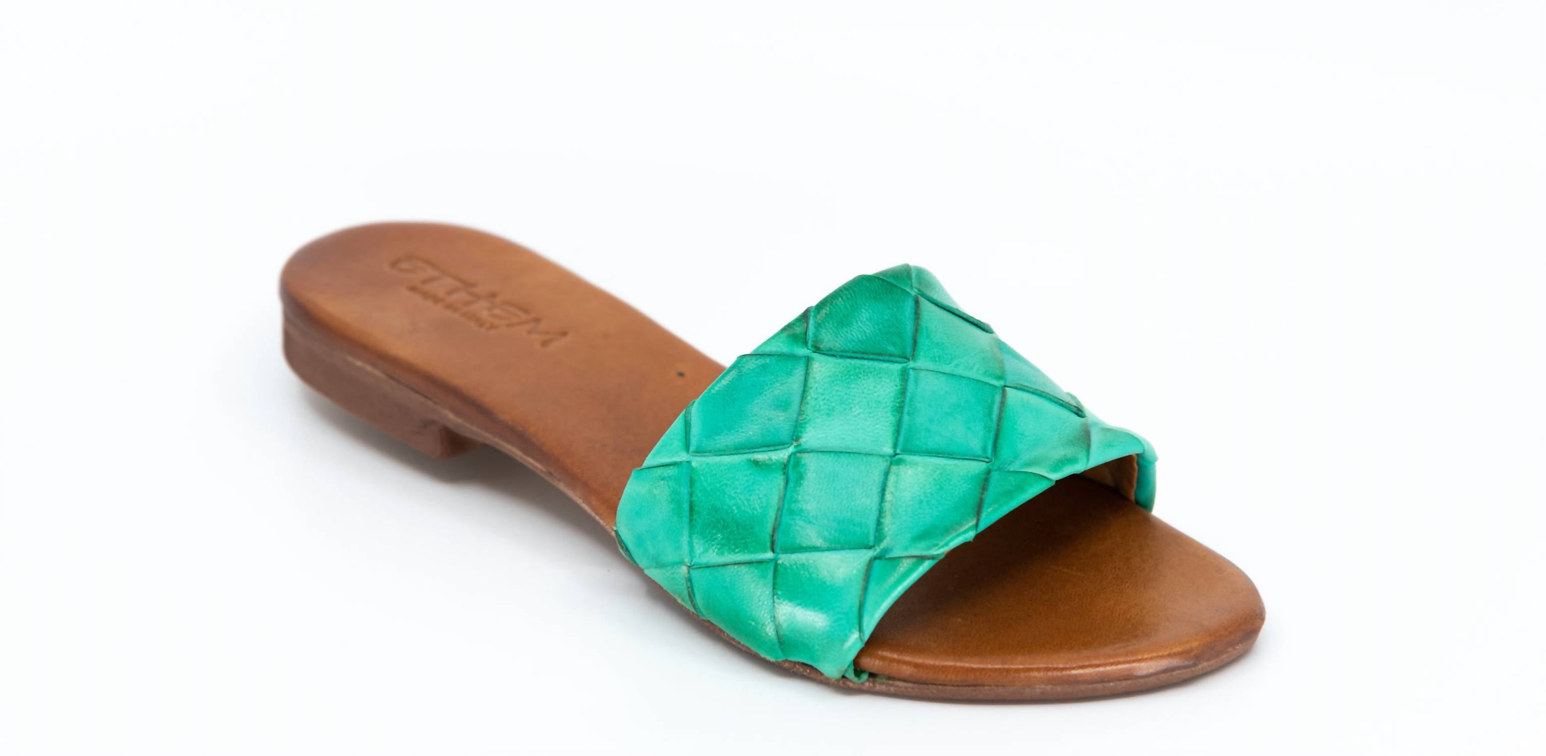 Shop Ethem Portland Sandal In Emerald In Blue