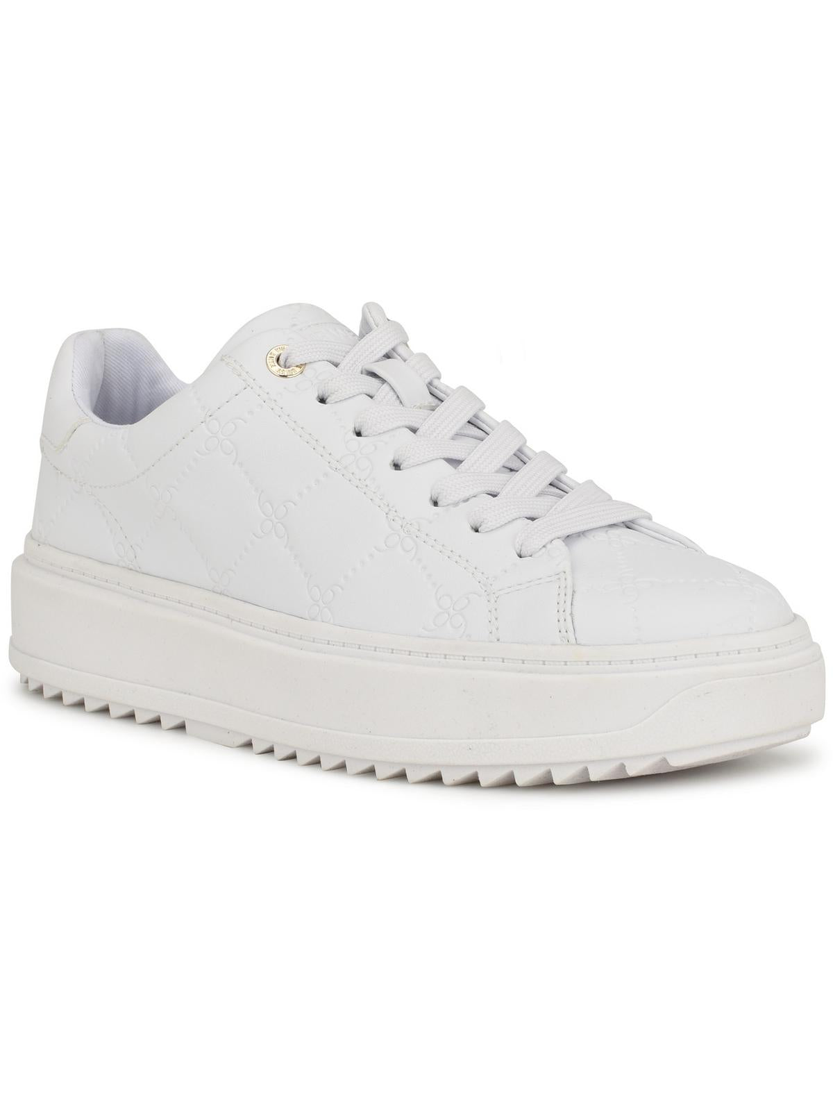 Shop Nine West Driven Womens Faux Leather Lifestyle Casual And Fashion Sneakers In White