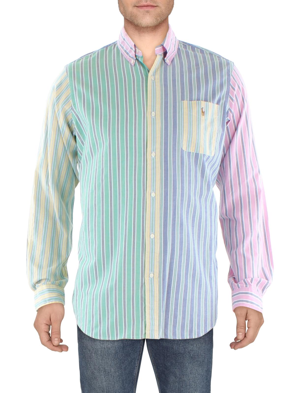 Polo Ralph Lauren Mens Cotton Striped Button-down Shirt In Multi