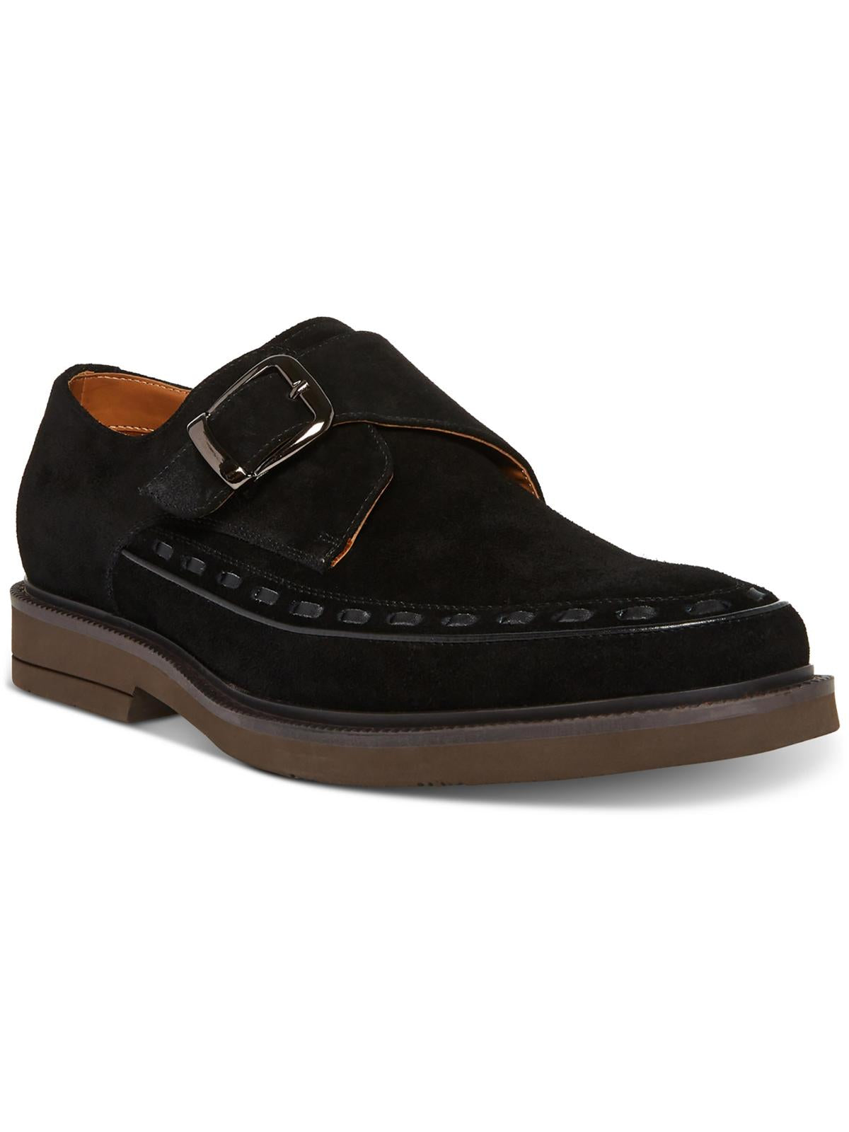 Shop Steve Madden Mens Suede Loafers In Black