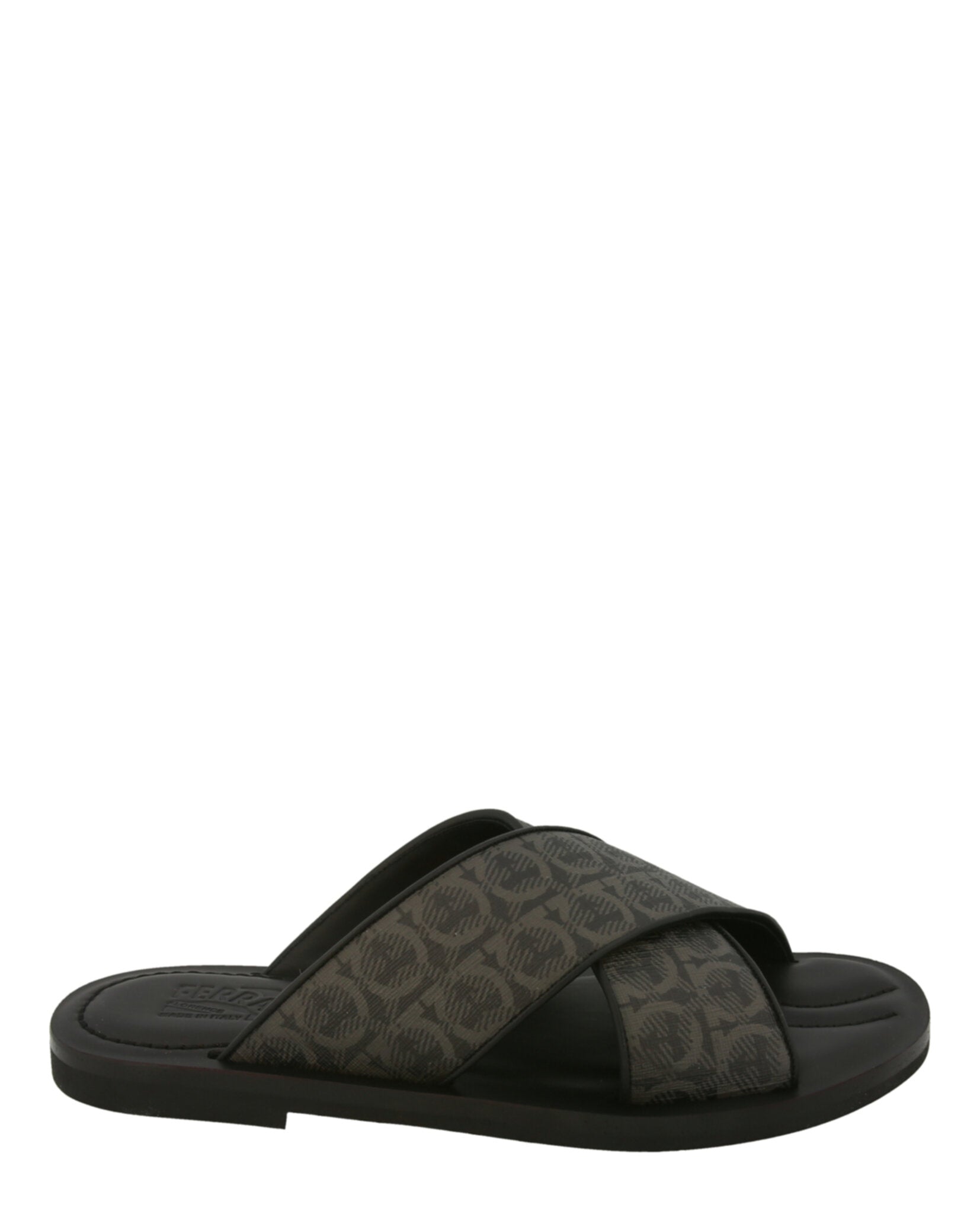 Shop Ferragamo Sion Gancini Sandals In Black