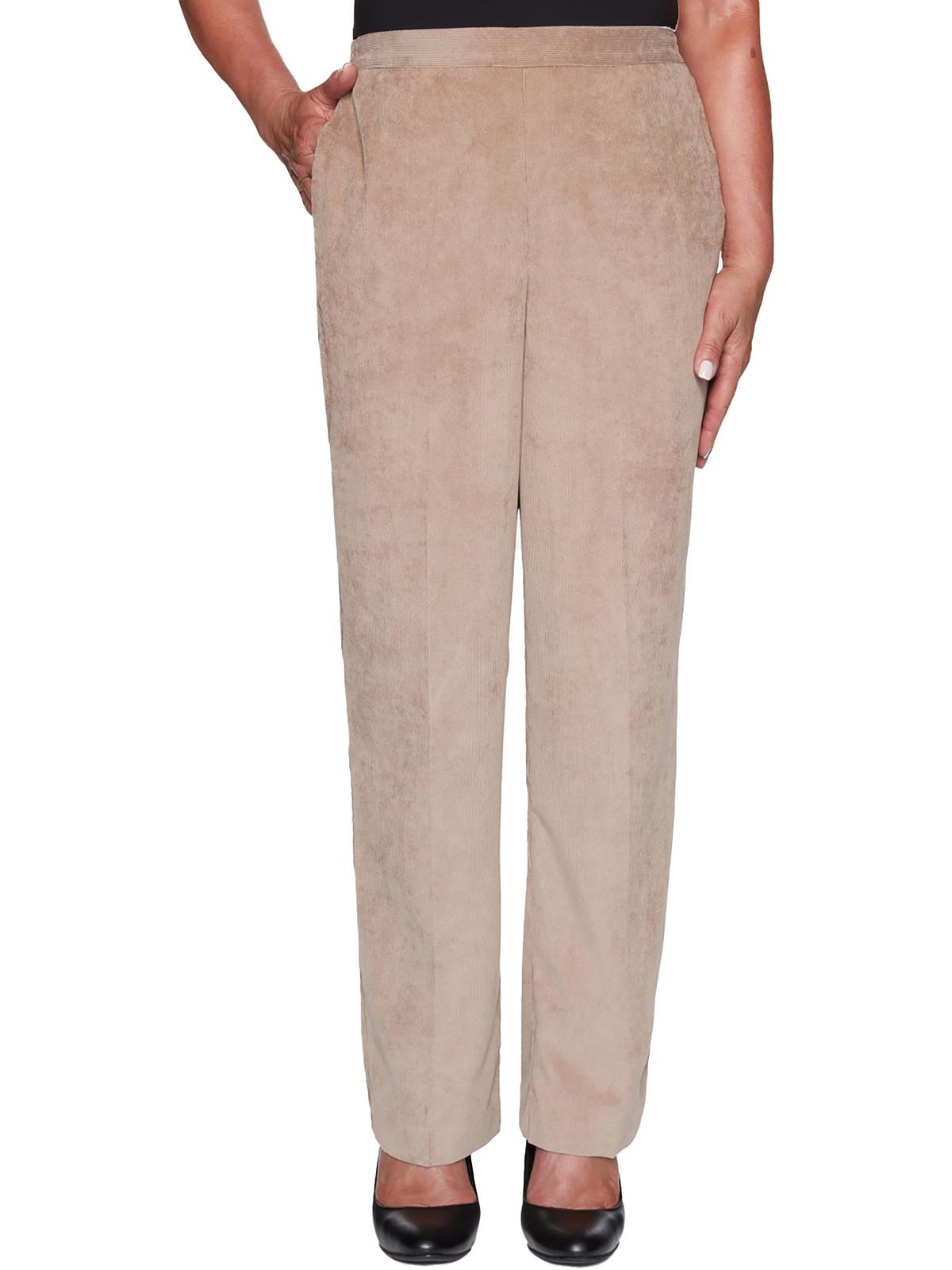Alfred Dunner Plus Dover Cliffs Womens Ribbed Corduroy Straight Leg Pants In Neutral