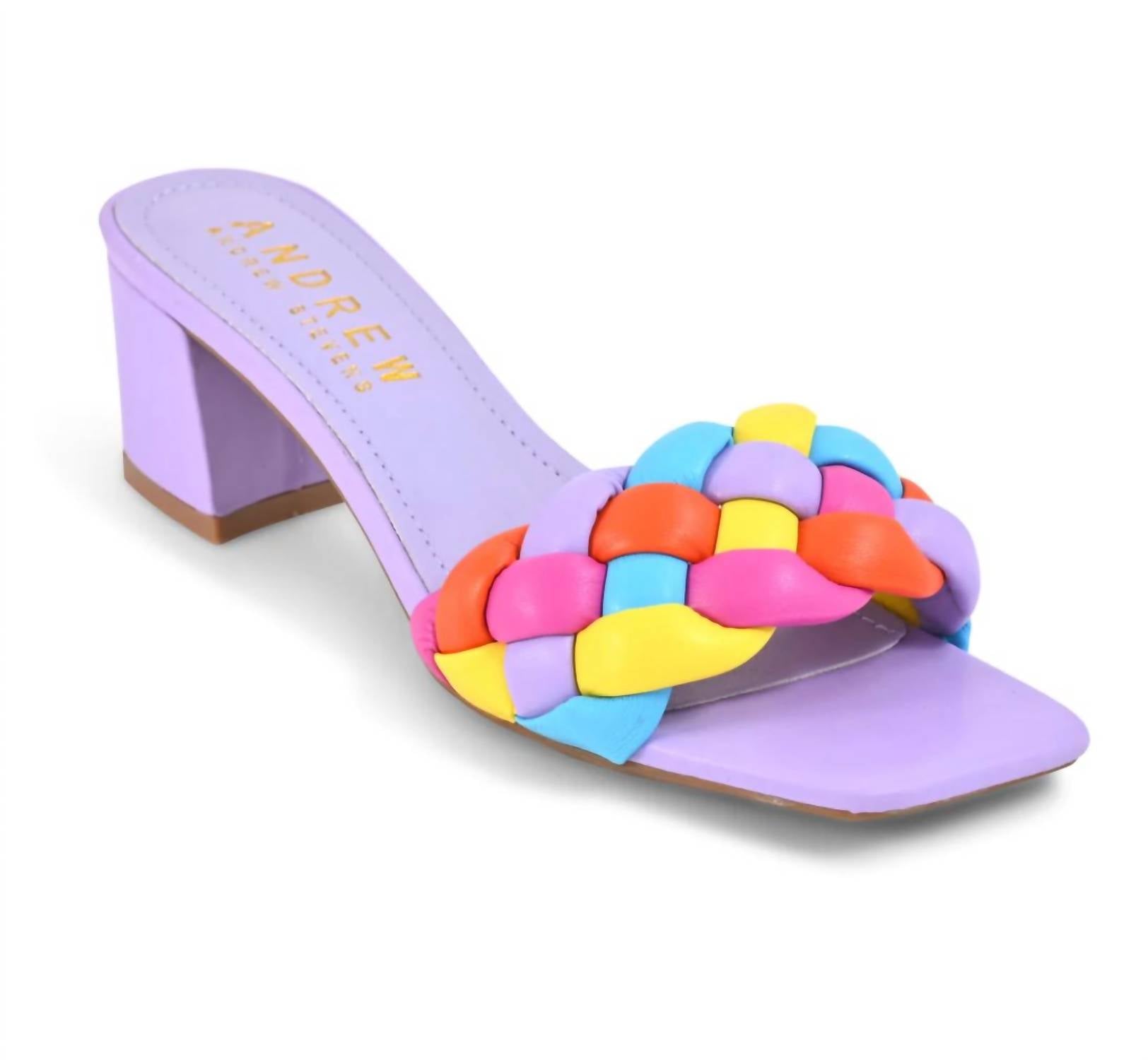 Shop Andrew Stevens Multi Heel In Lavender