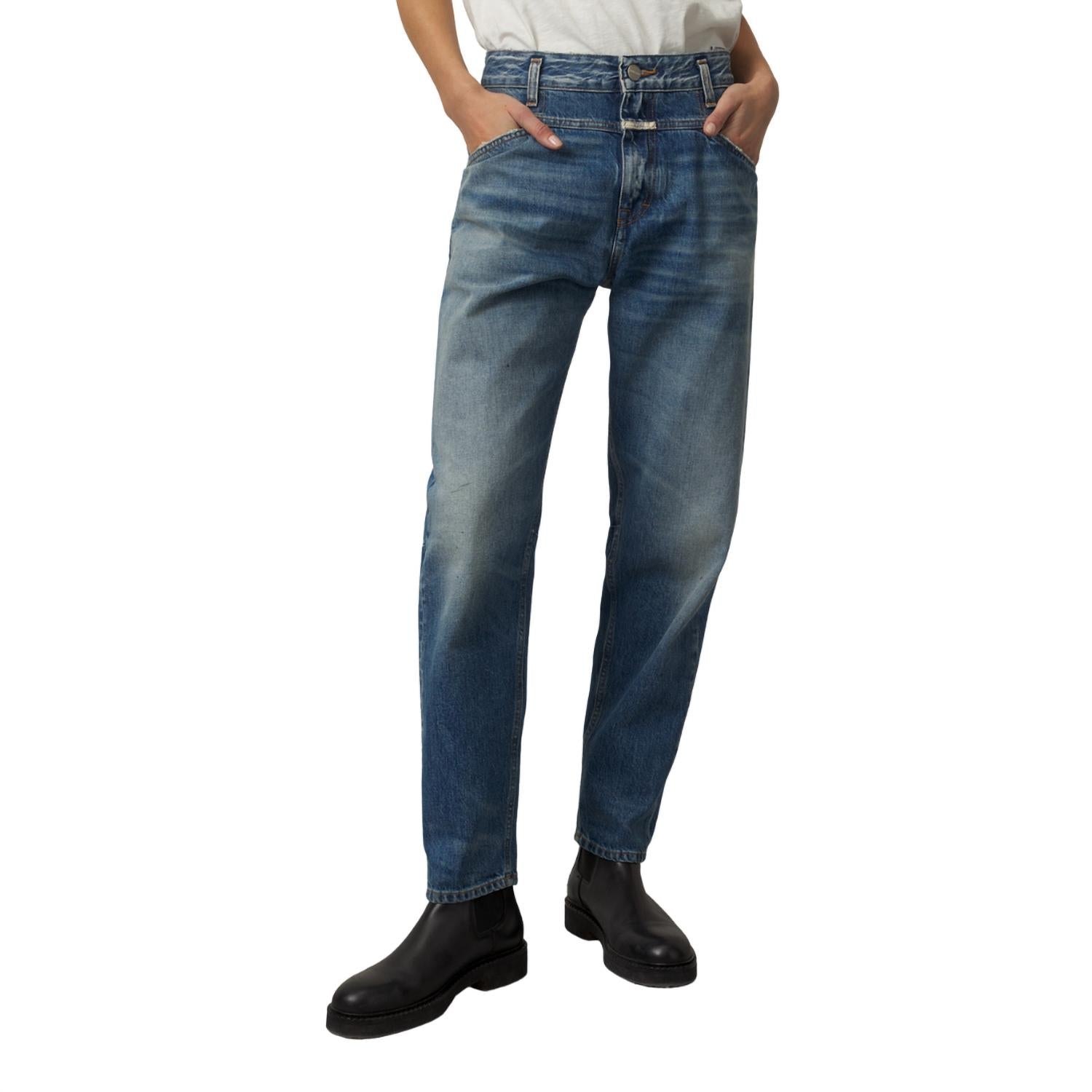 Shop Closed X-lent Straight Leg Jean In Mid Blue