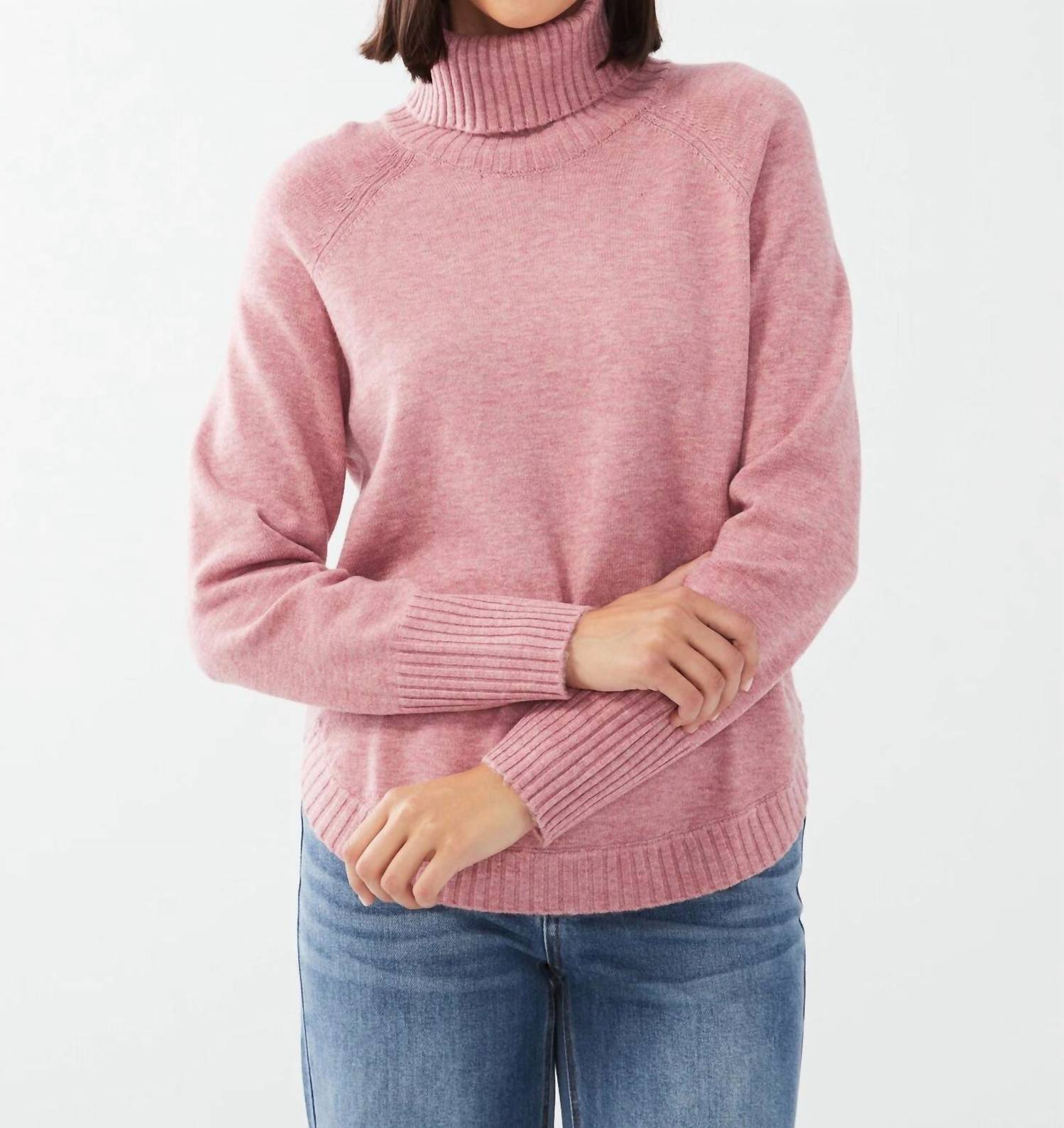 Shop Fdj Cowl Neck Long Sleeve Sweater In Peony In Pink