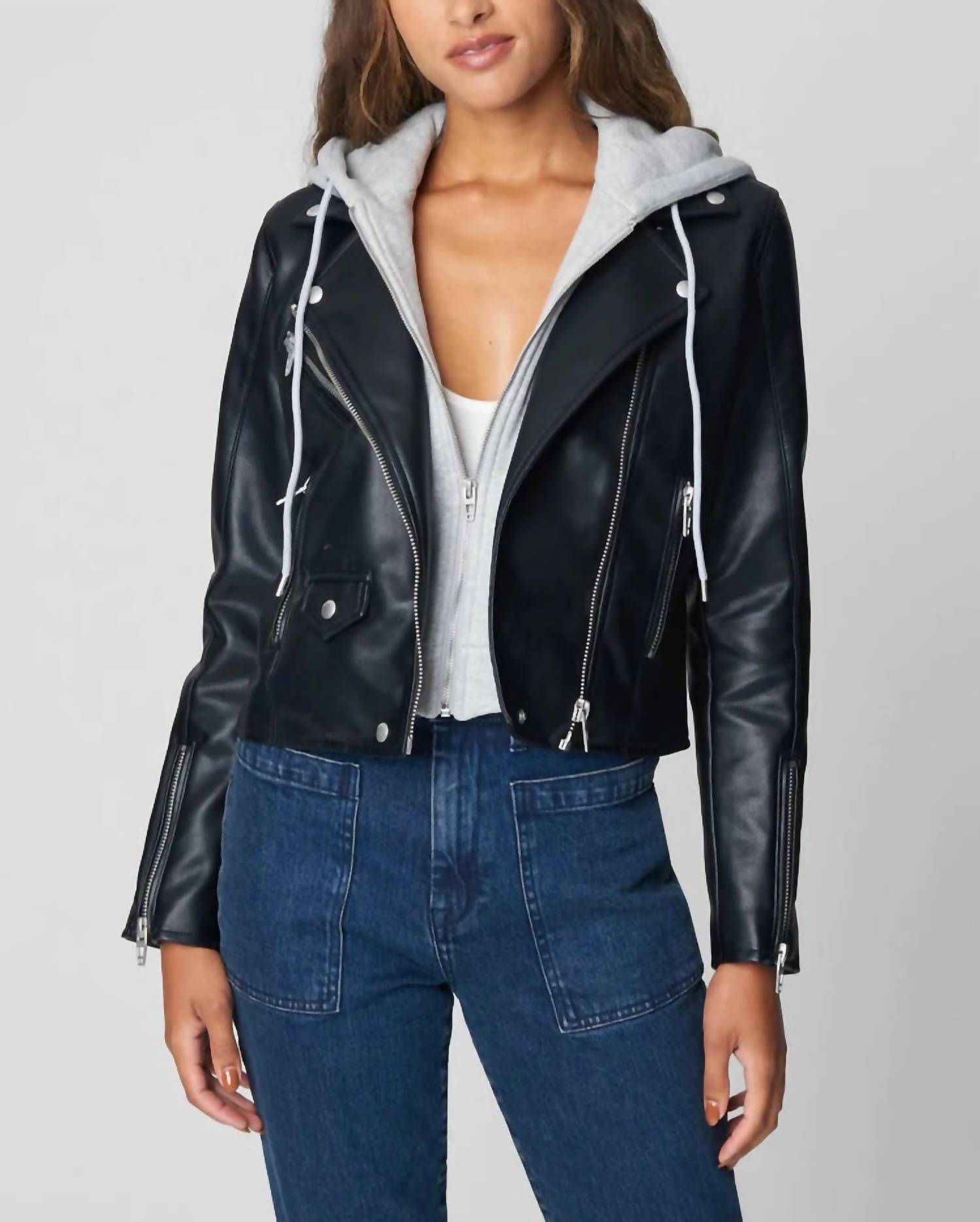 Shop Blanknyc Whirlwind Hooded Leather Jacket In Black