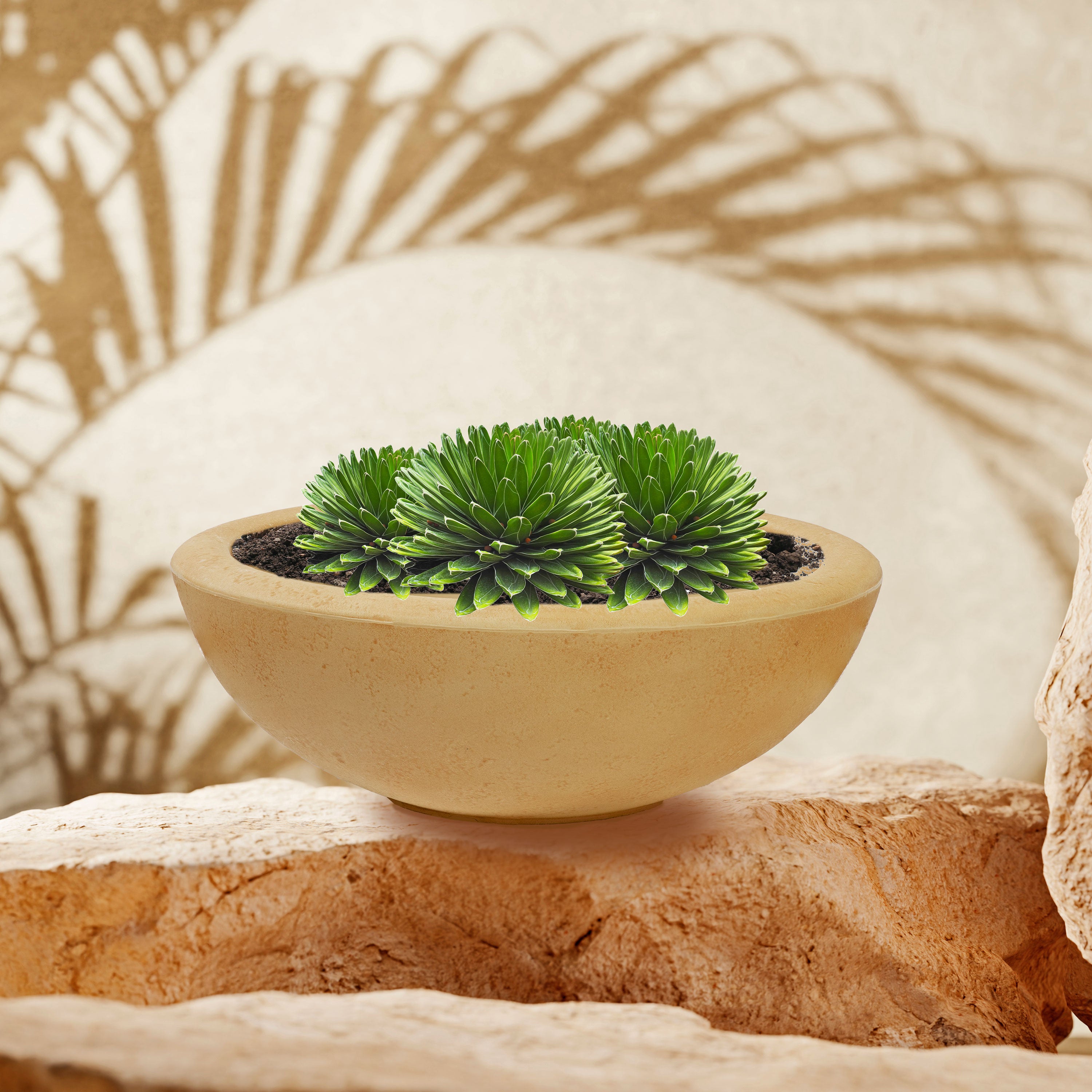 Sunnydaze Weather-Resistant Polyresin Double-Walled Percival Outdoor Flower Pot Planter - 20.75" - Sand - 1 Planter