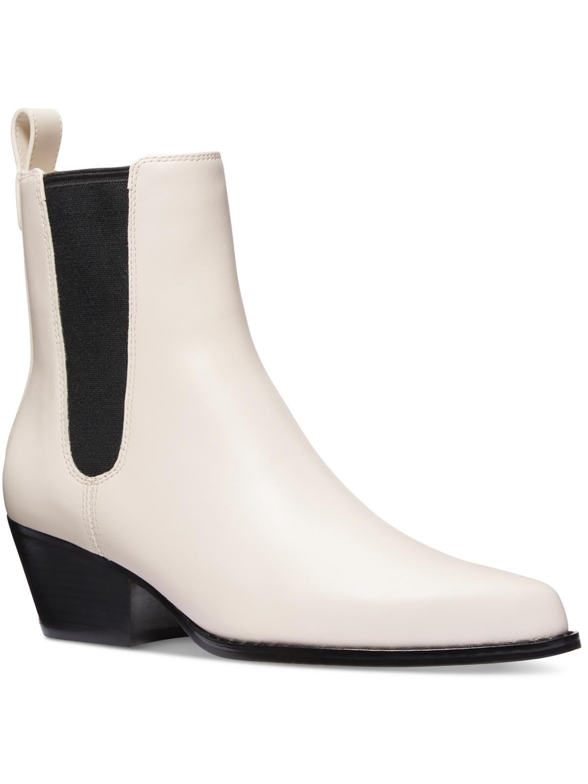 Michael Michael Kors Womens Leather Mid-calf Chelsea Boots In White