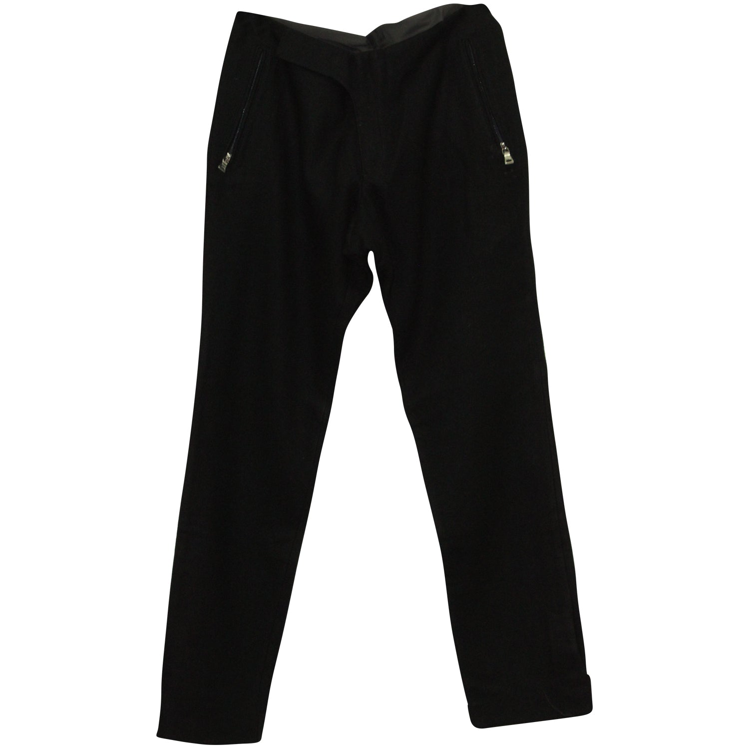 image of Prada Zipped Pocket Trousers in Black Wool