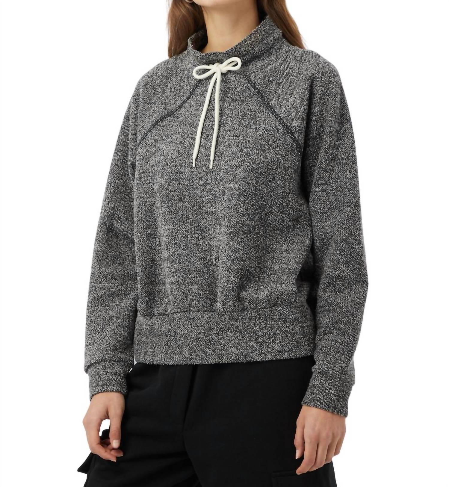 Varley Maceo Sweatshirt In Black/white In Gray