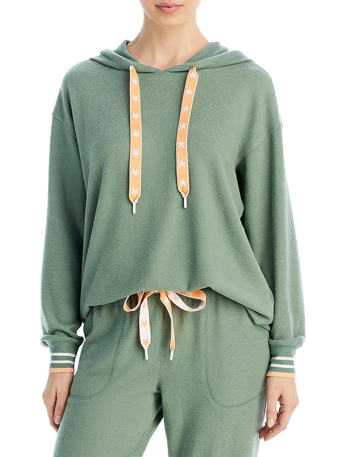 Pj Salvage Womens Stretch Polyester Hoodie In Green