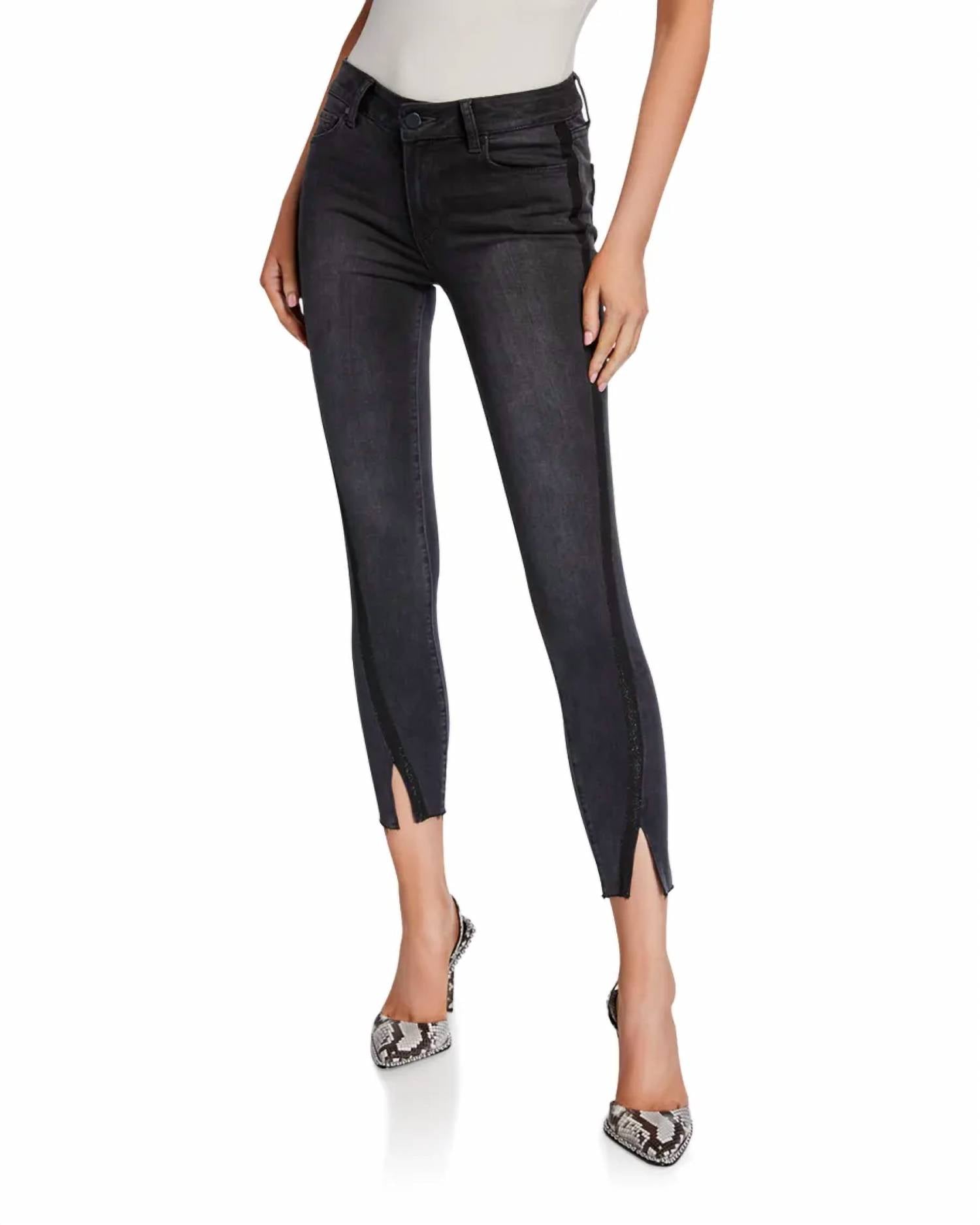 Shop Paige Verdugo With Twisted Seam Jean In Black In Blue