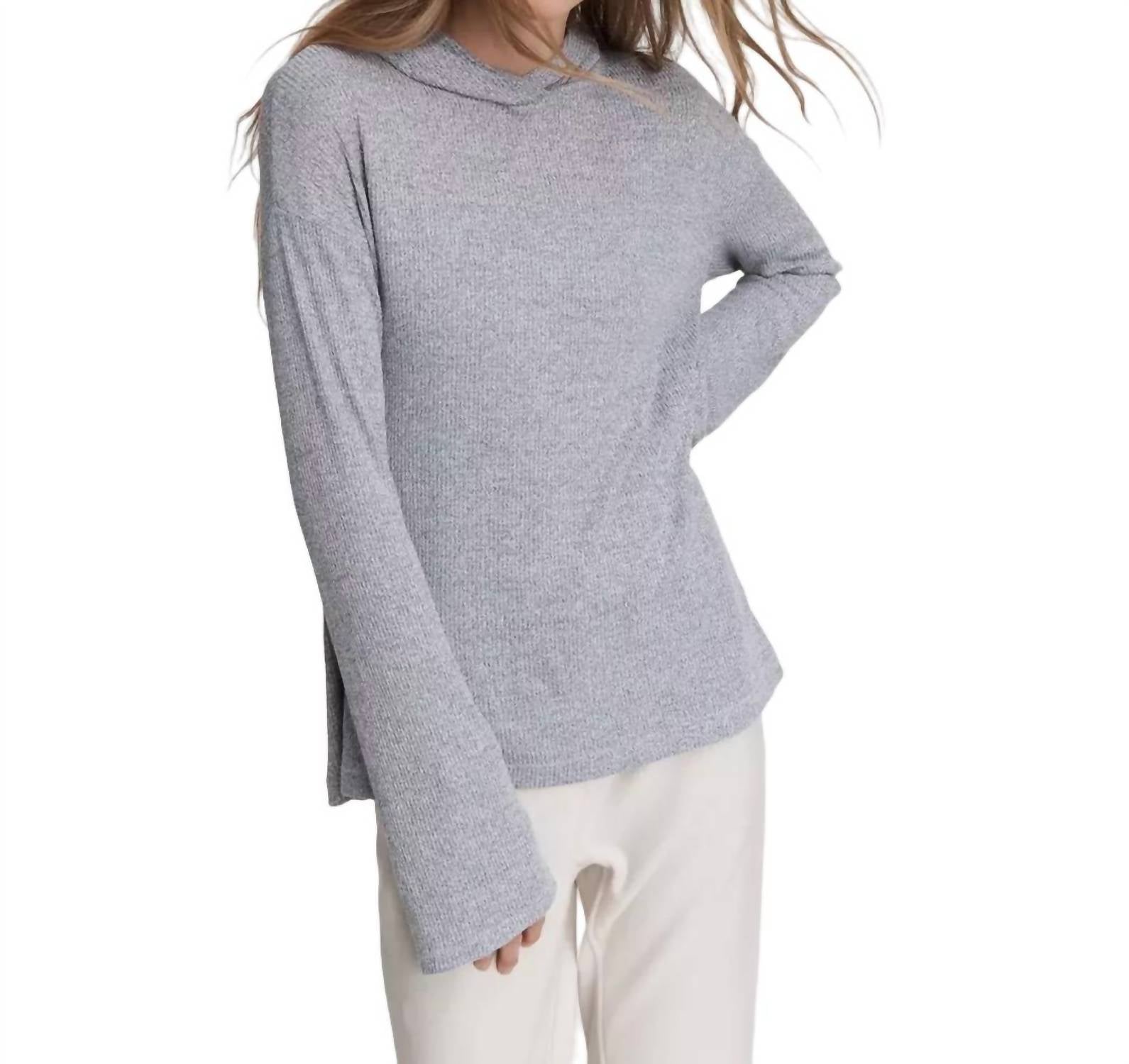 Rag & Bone The Knit Rib Hoodie In Light Grey In Gray