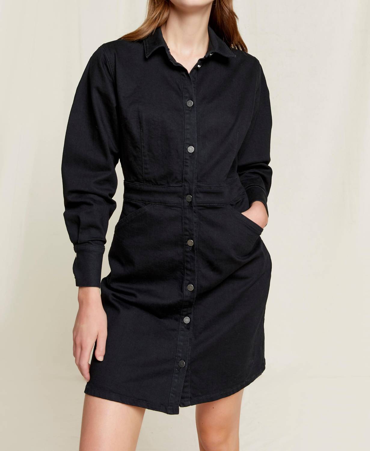 Shop People Tree Pari Shirt Dress In Black In Grey