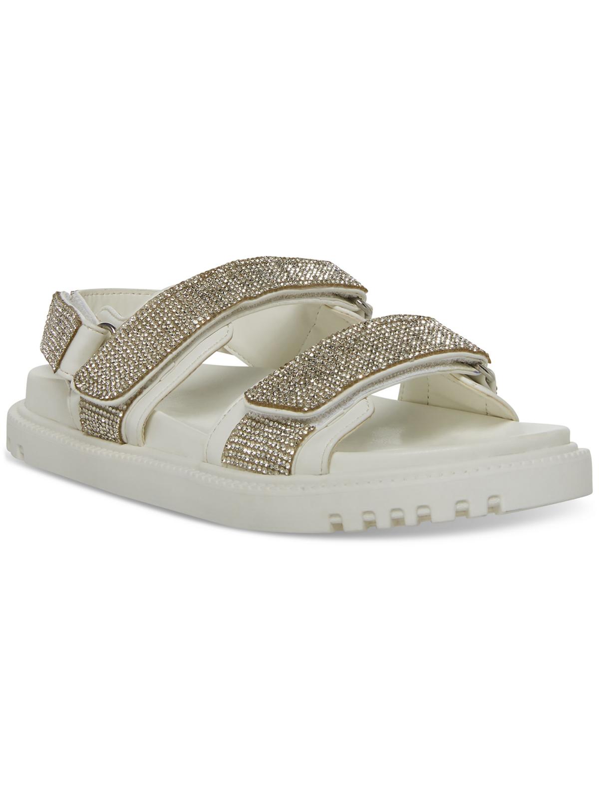 Madden Girl Amore Womens Embellished Slingback Strappy Sandals In White