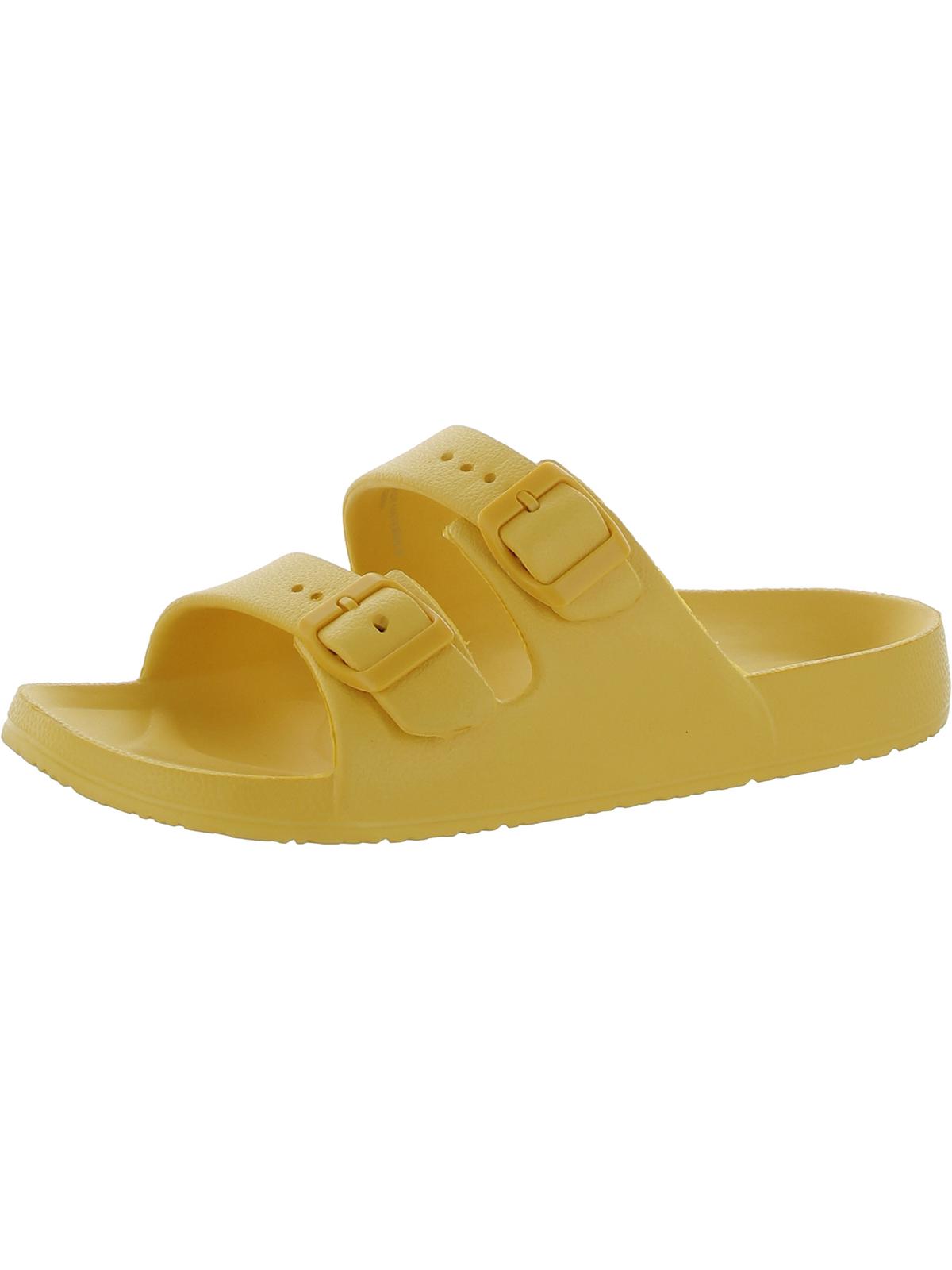 Shop Vince Camuto Mandial Womens Footbed Slip On Slide Sandals In Yellow