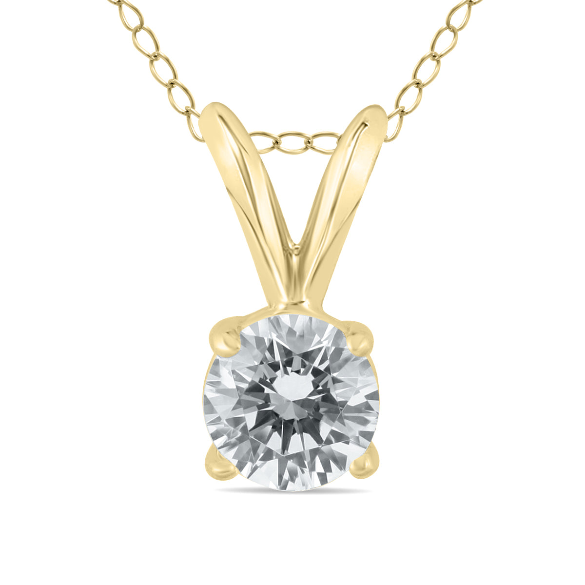Sselects Ags Certified 14k 1/3 Carat Diamond Solitaire Pendant In Gold