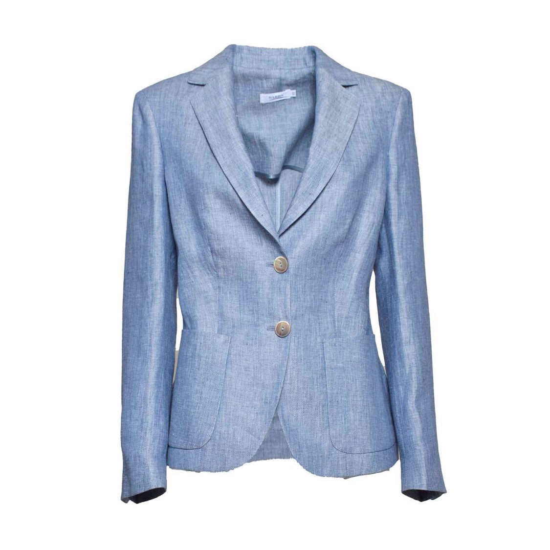 Barba Napoli Barba Blazer Jaqueline Single Breasted In Light Blue Linen