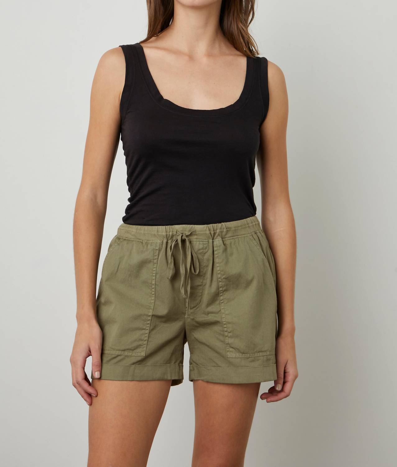 Velvet By Graham & Spencer Tenley Shorts In Moss In Pink