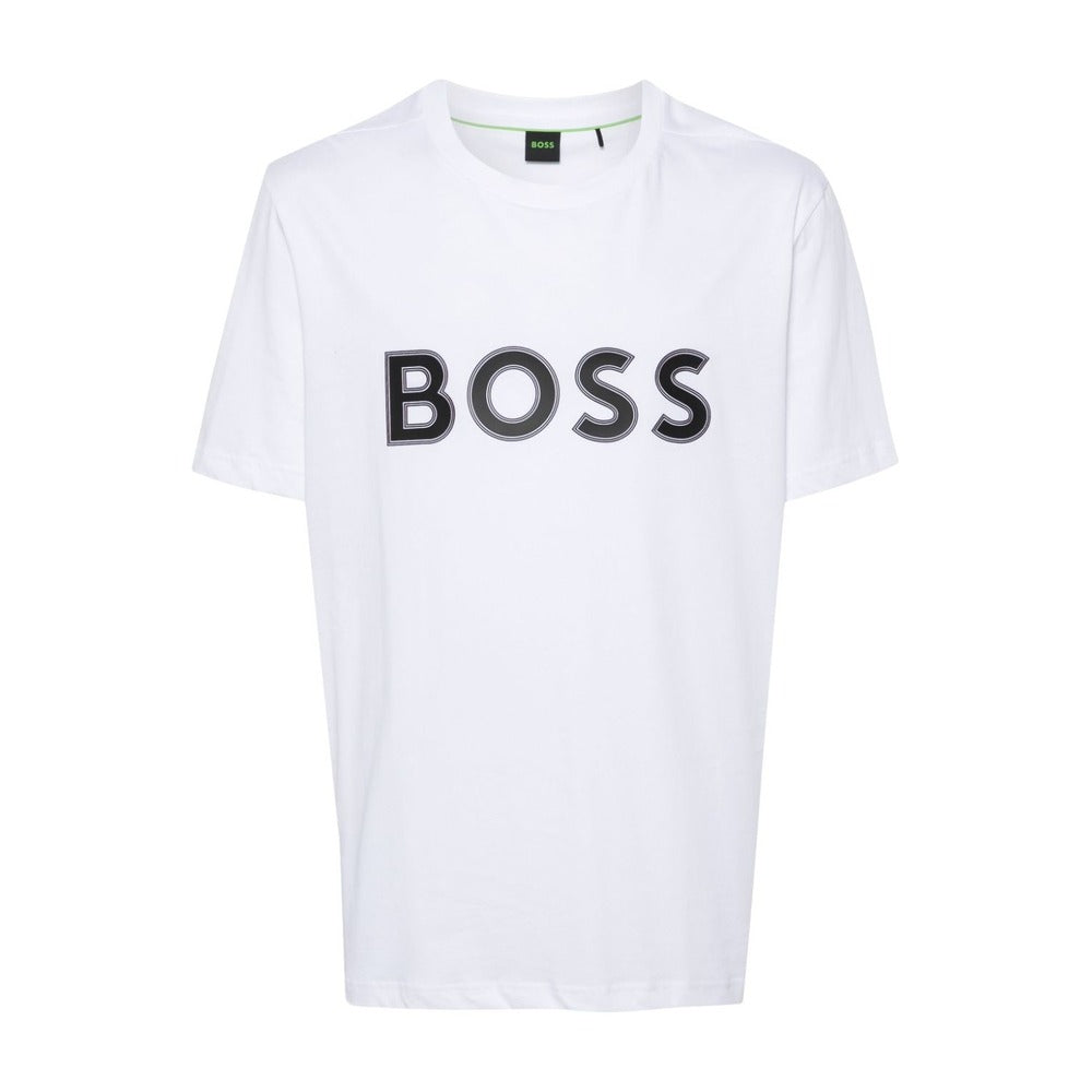 Shop Hugo Boss Men's Tee 1 Logo Short Sleeve Crew Neck T-shirt, White