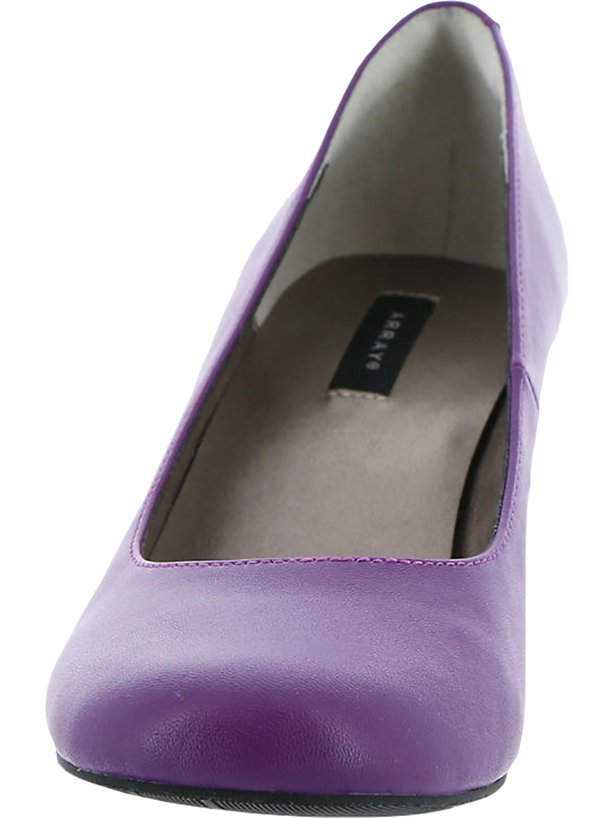 Array Flatter Womens Leather Round-toe Dress Heels In Purple
