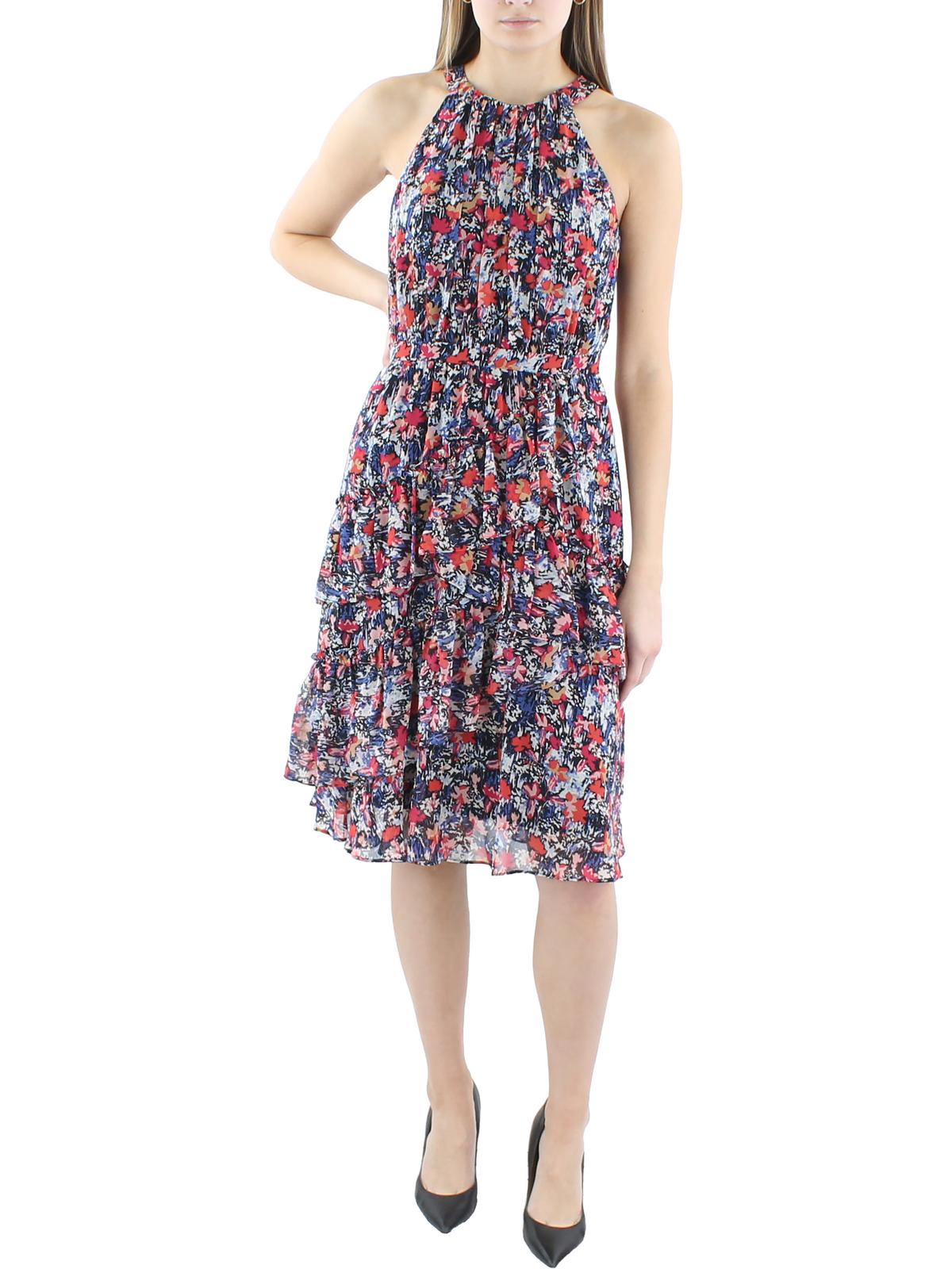 Shop Bcbgmaxazria Womens Floral Ruffle Cocktail And Party Dress In Multi