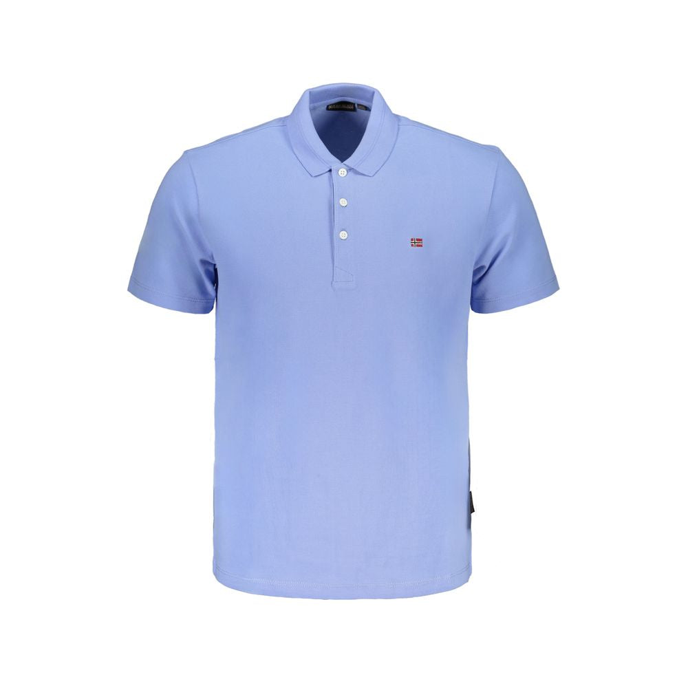 Shop Napapijri Cotton Polo Men's Shirt In Blue