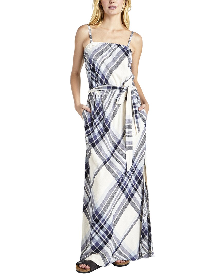 Splendid Annalise Plaid Linen-blend Maxi Dress In Multi