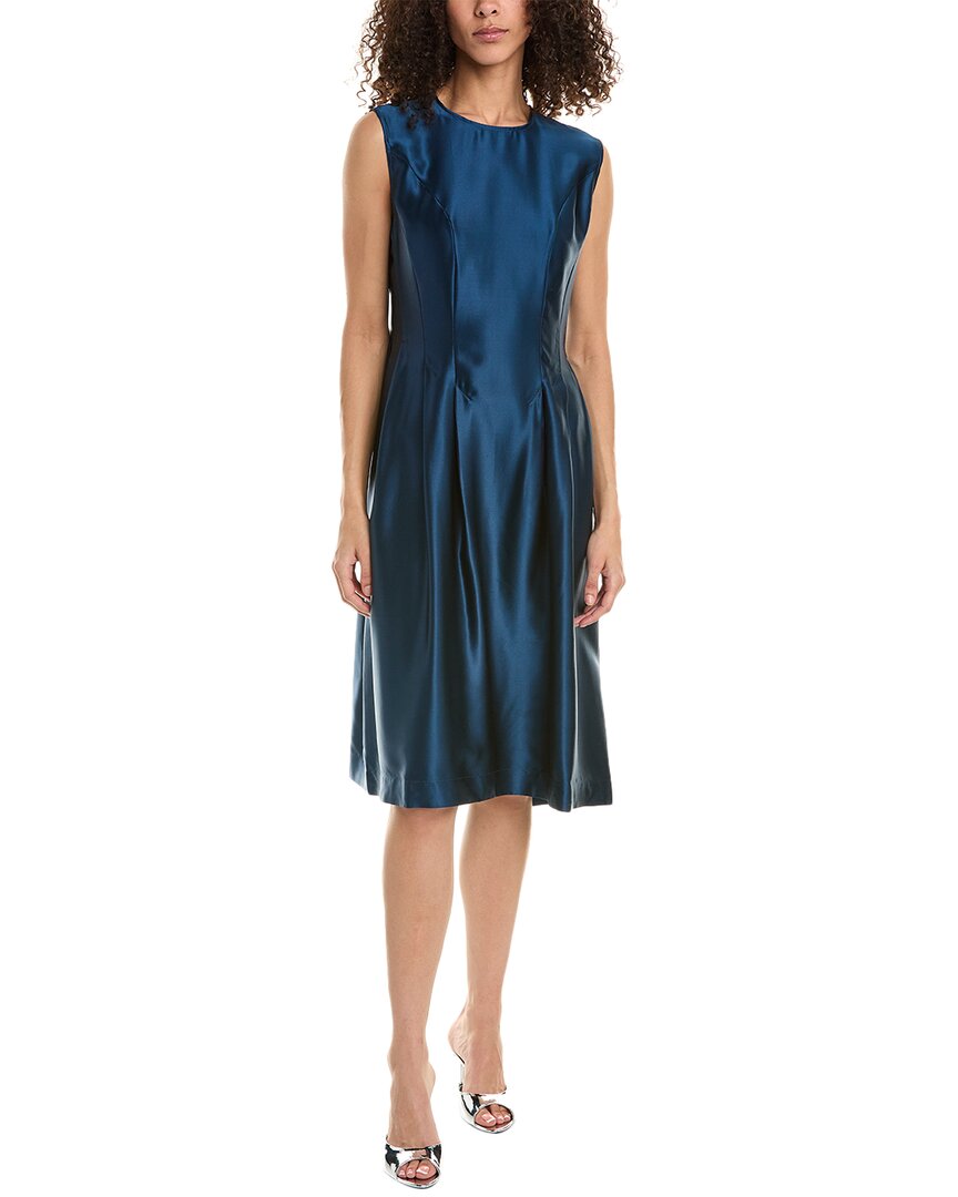 Shop Frances Valentine Florencia Silk Shift Dress In Blue