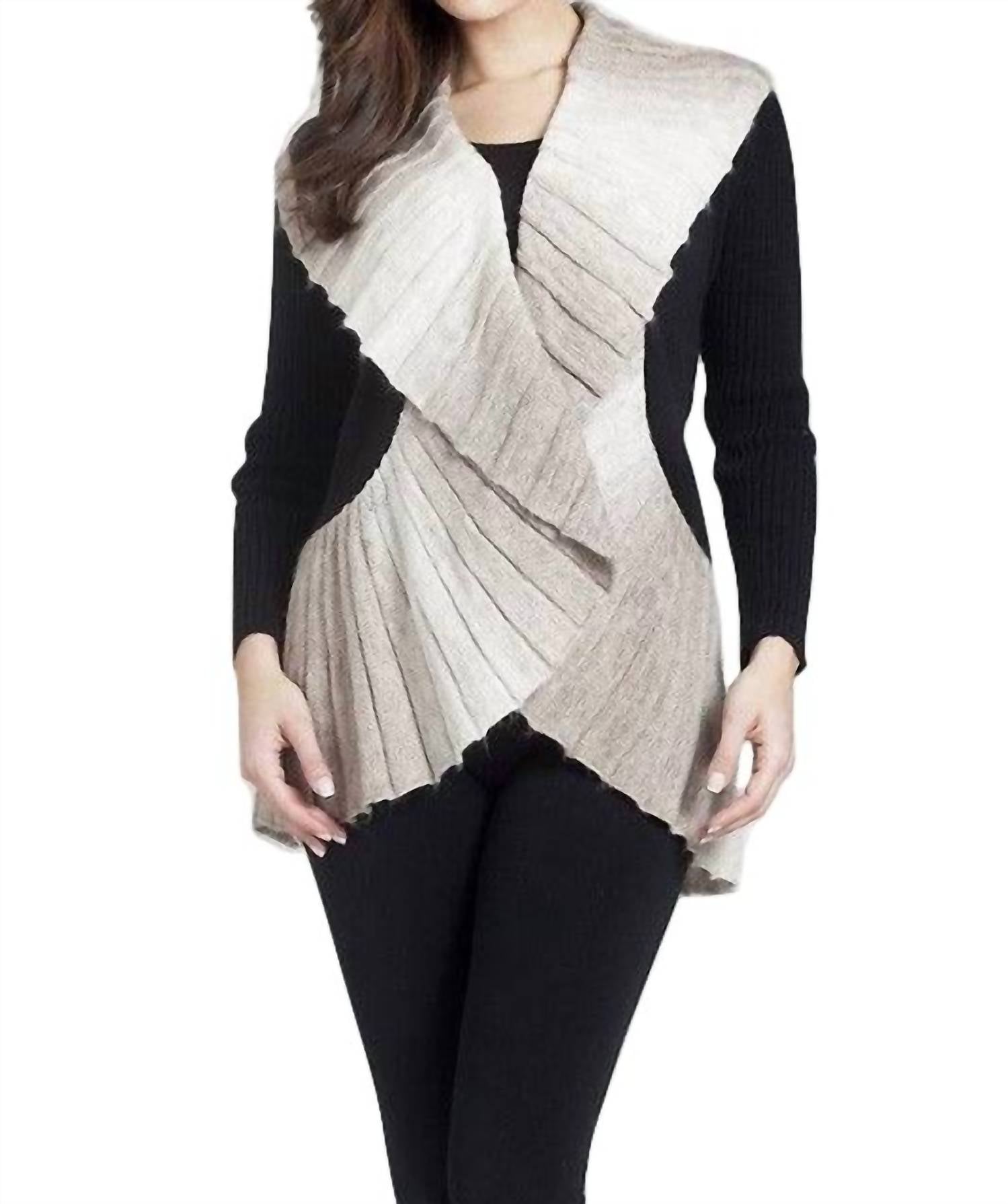 Shop Angel Signature Wrap Sweater In Taupe/white