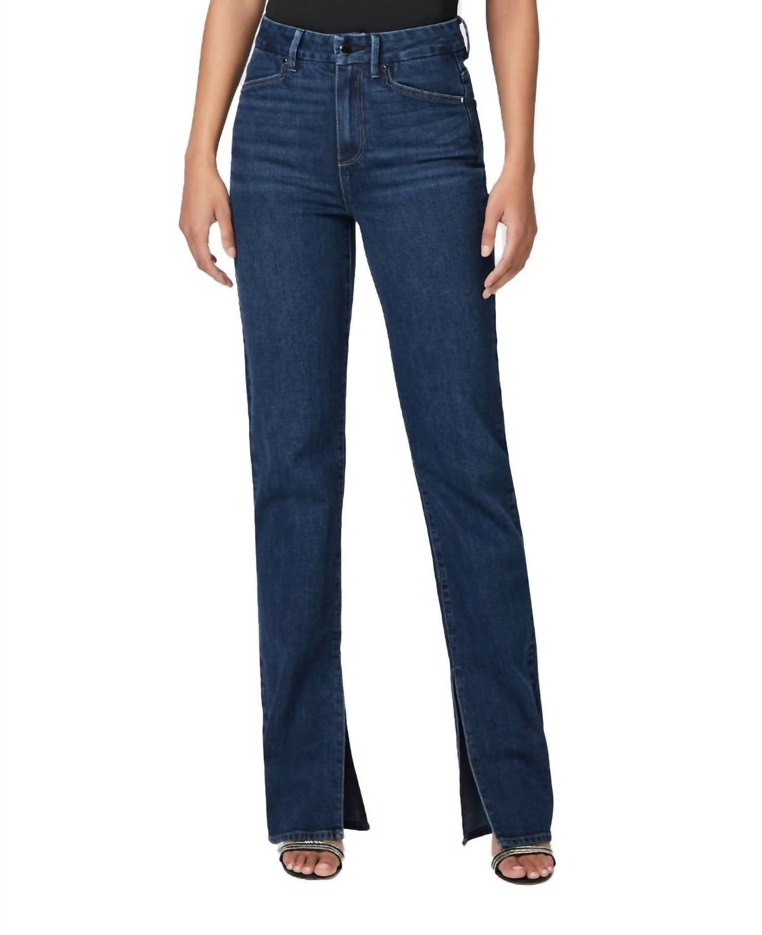 Shop Paige Stella Straight Jeans In Grecia In Blue