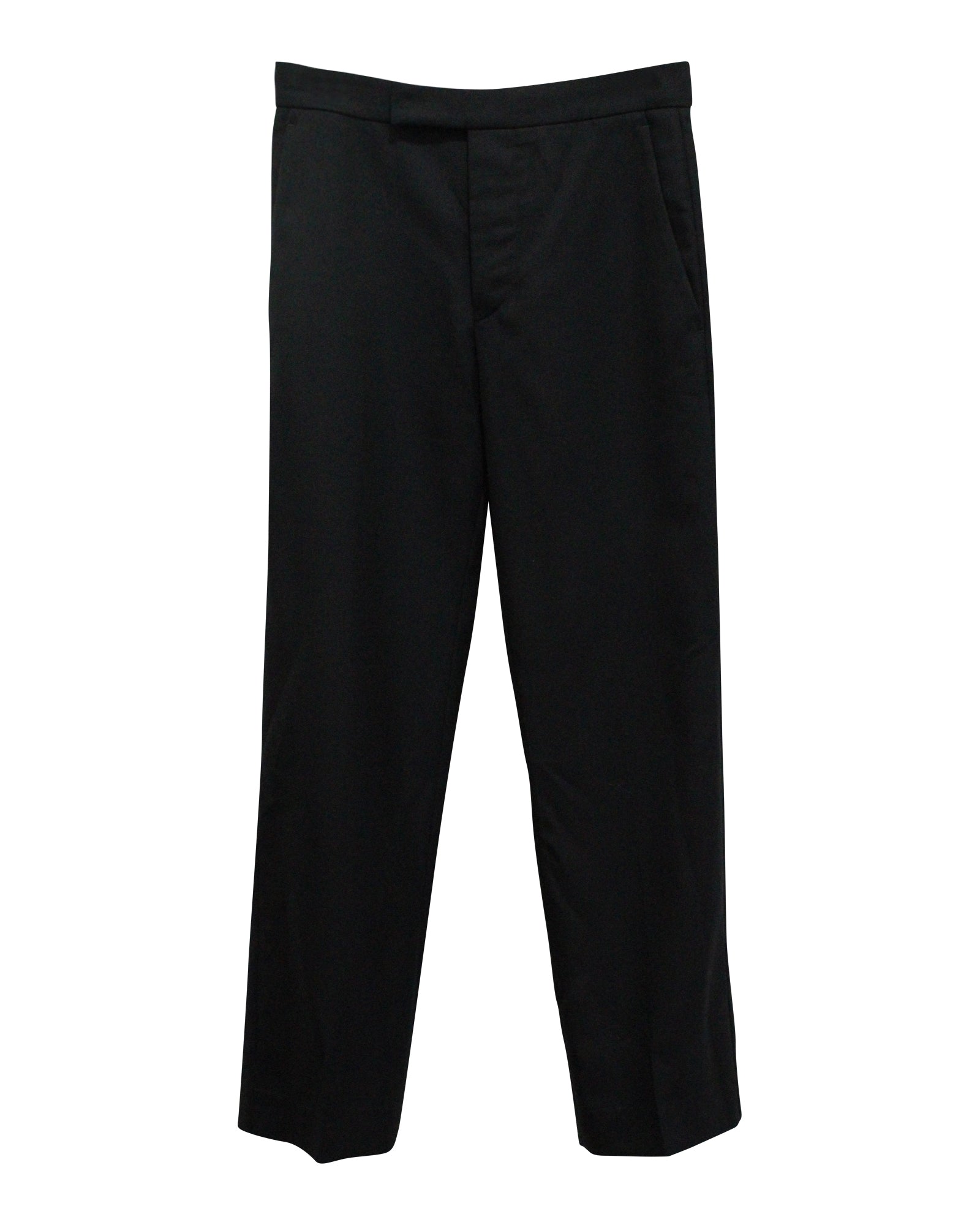 image of Isabel Marant Straight Leg Trousers in Navy Blue Cotton