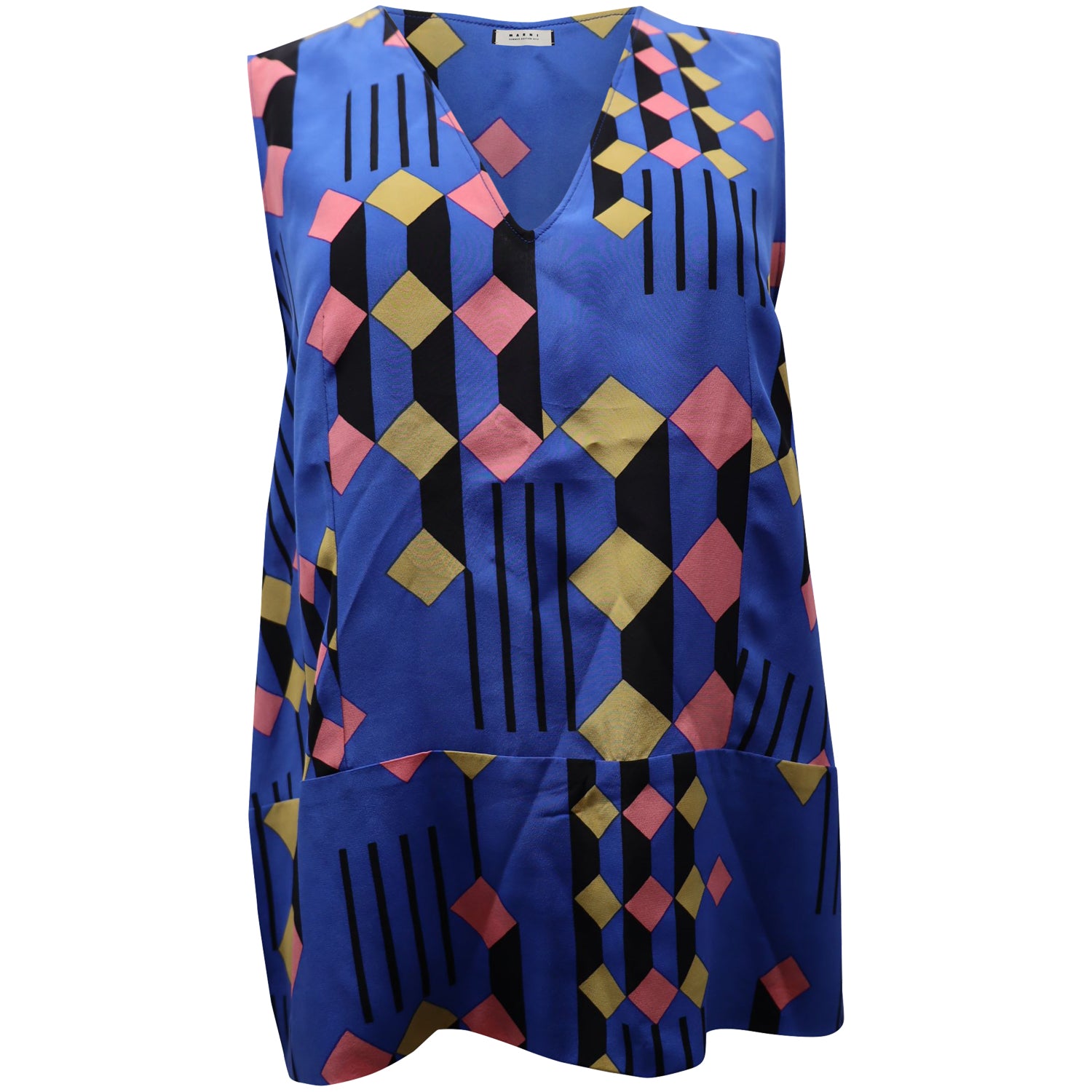 Image of Marni Geometric Print Sleeveless Top in Multicolor Polyester