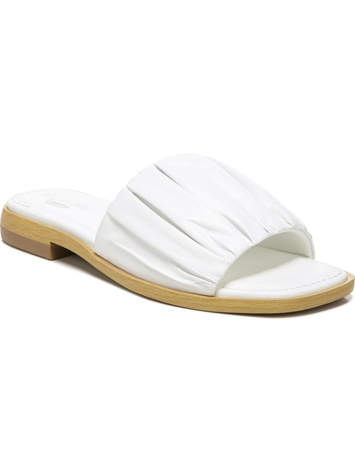 Shop Dr. Scholl's Shoes Mimosa Womens Leather Slip On Slide Sandals In White