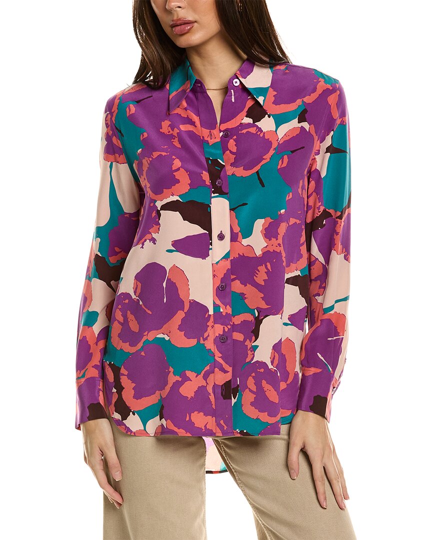 Shop Equipment Womens Bradner Silk Shirt, Xxs, Purple