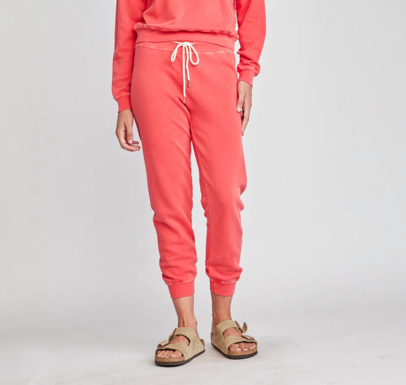 Self Contrast Keziah Joggers In Watermelon In Pink