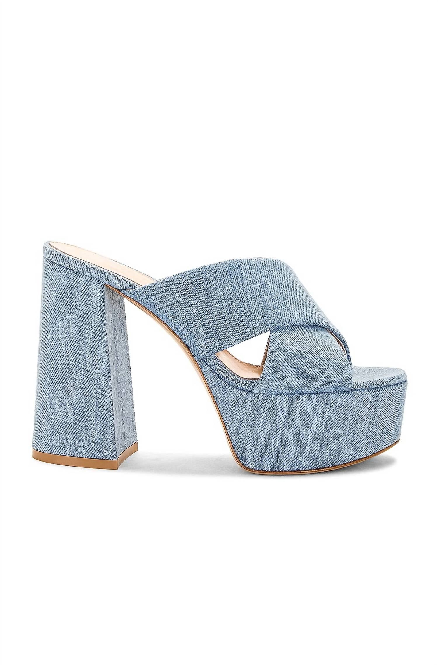 Shop Gianvito Rossi Sheridan Mule Denim In Stonewash In Blue