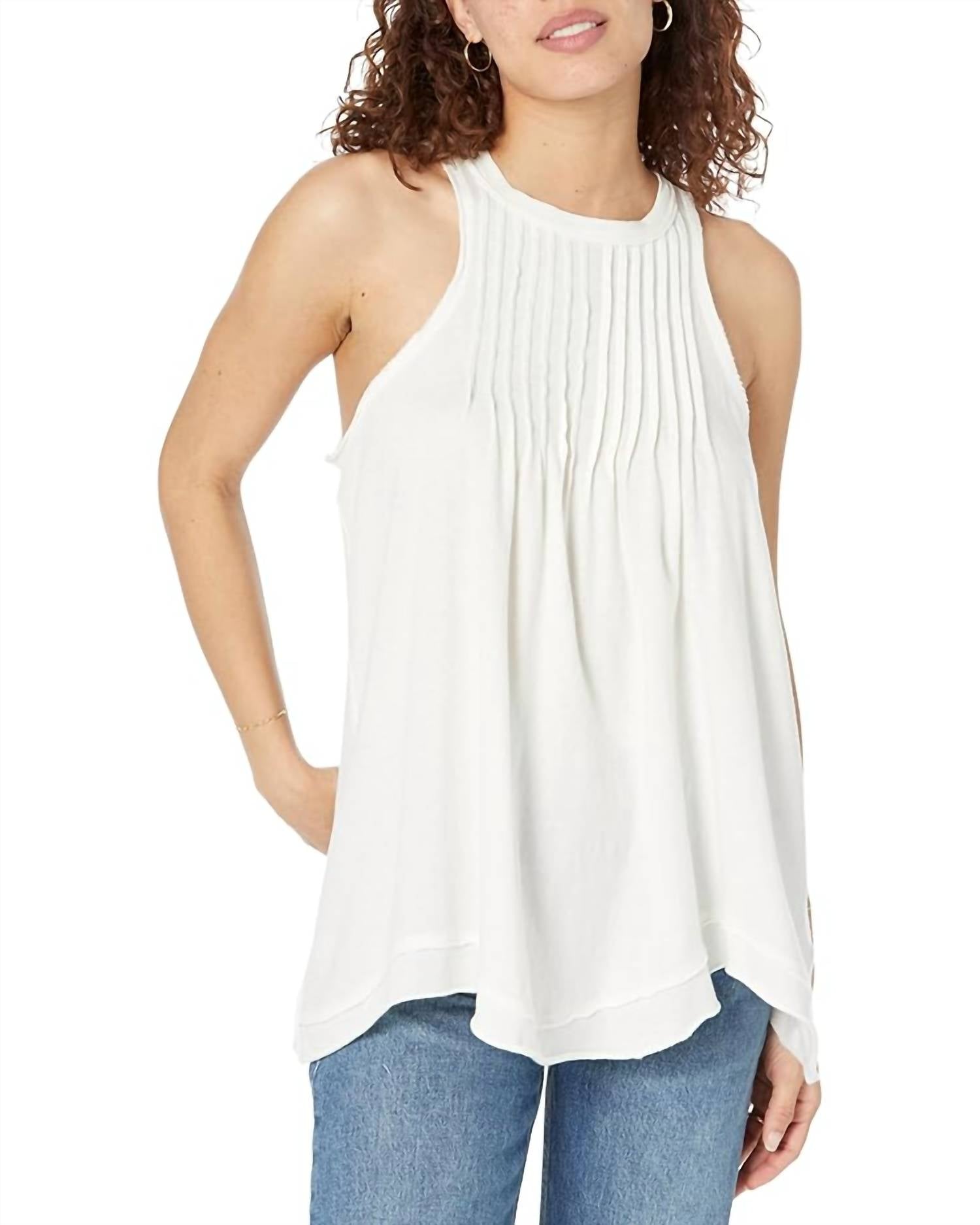 Shop Free People Go To Town Tank Top In Optic White