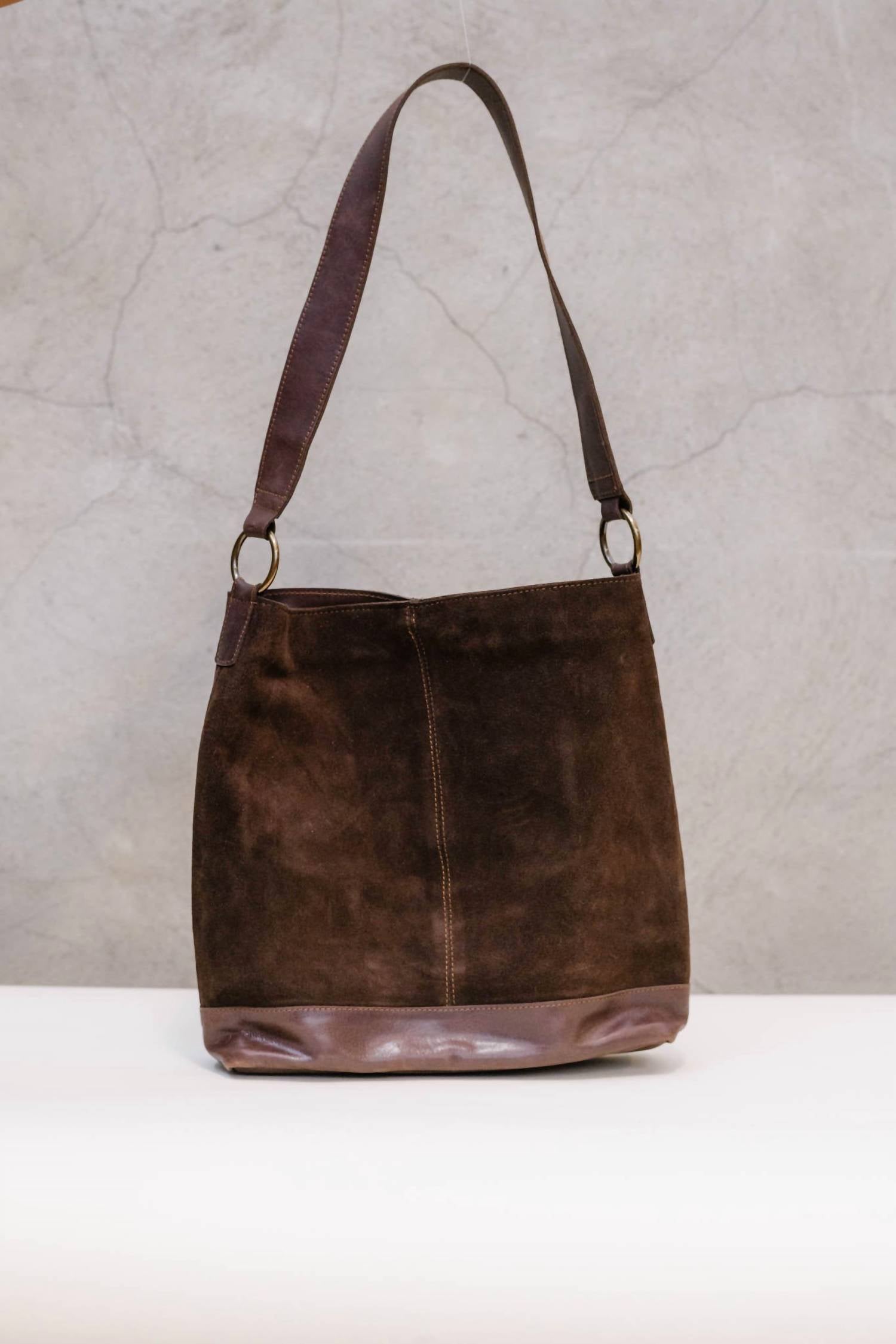 Shop Able Talia Tote In Chocolate Brown Suede